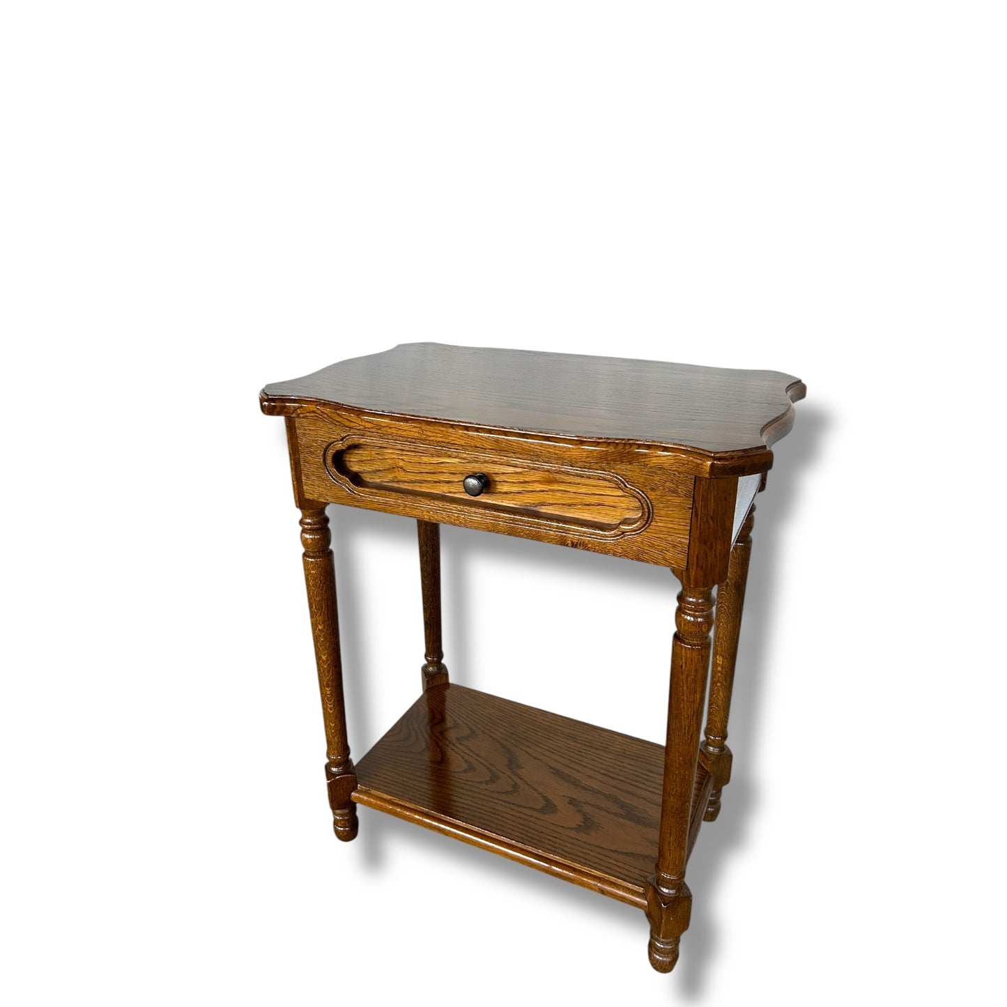 Antique Oak Arts & Crafts Bedside Table – Solid Wood Side Cabinet with Timeless Character