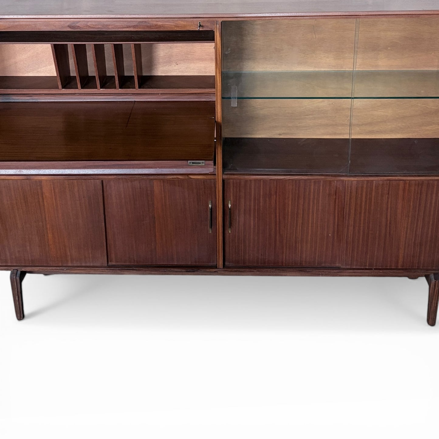 Vintage Beaver & Tapley Slim Teak Bookcase Cabinet by Guy Rogers
