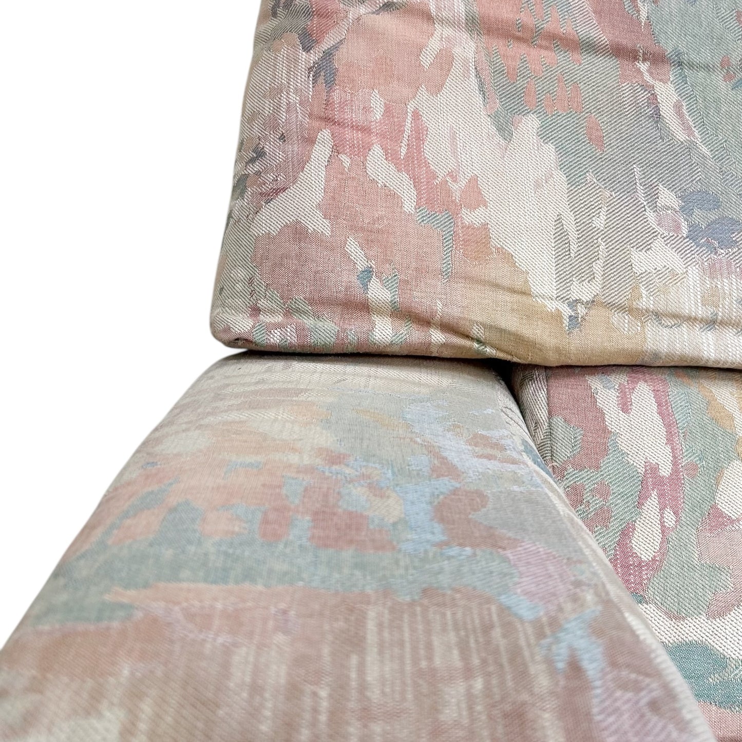Vintage 1980s/1990s Abstract Pattern Armchair & Footstool – Retro Memphis Style Lounge Set