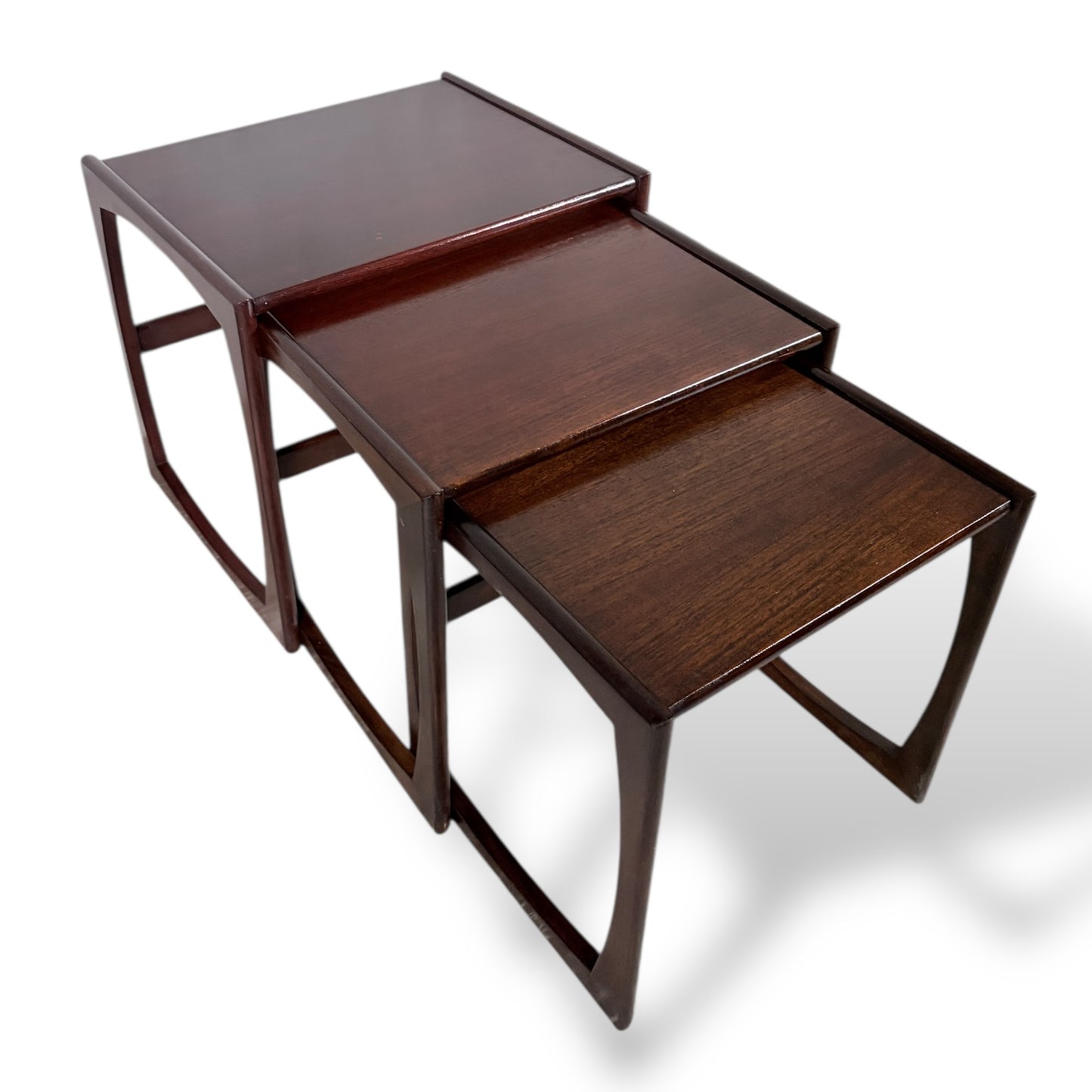 Mid Century Vintage G Plan Quadrille Nest of Tables Dark Wood — view 7