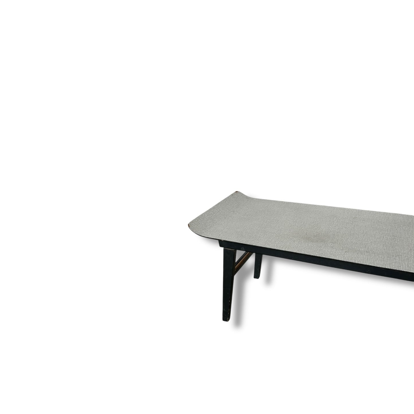 Mid Century Modern White Formica Surfboard Pagoda Coffee Table