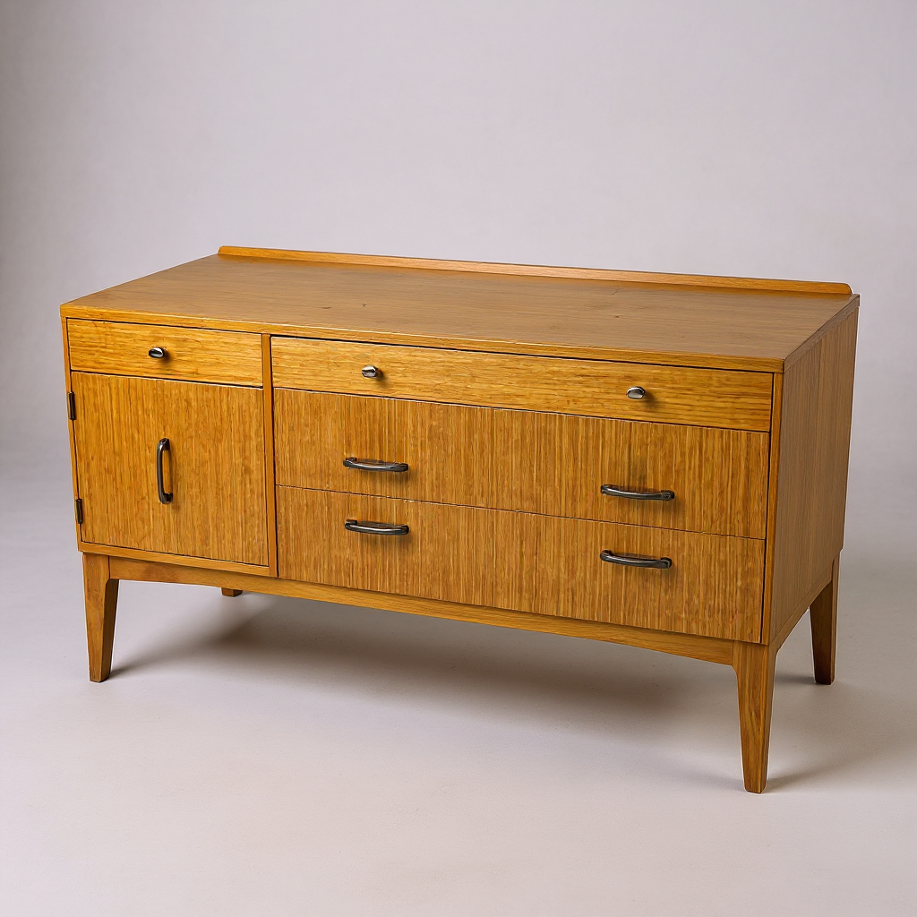 Mid Century Remploy Chest of Drawers / Sideboard | Vintage Oak Veneer Cabinet