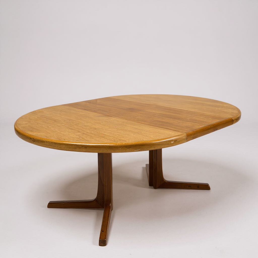 Mid Century Extending Dining Table | Round to Oval Teak Table