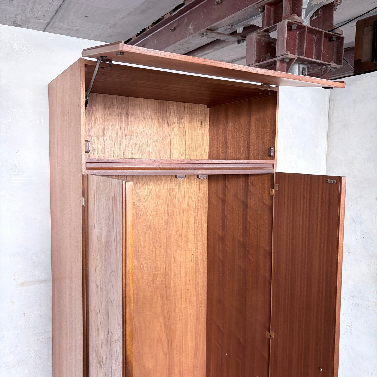 Mid Century Meredew Teak Double Wardrobe | Vintage British Bedroom Wardrobe