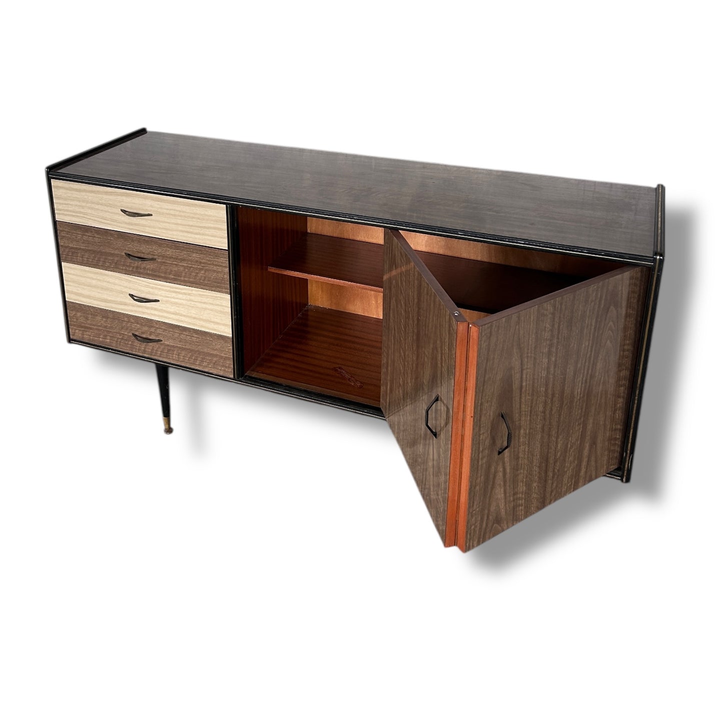 Mid Century Modern Formica Melamine Sideboard Drawers