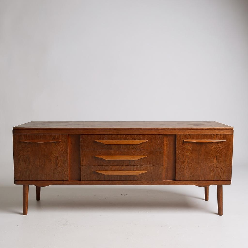 Mid Century Modern Teak Sideboard – Elliot’s of Newbury Credenza | Vintage MCM Storage Cabinet | Retro Danish Style Furniture