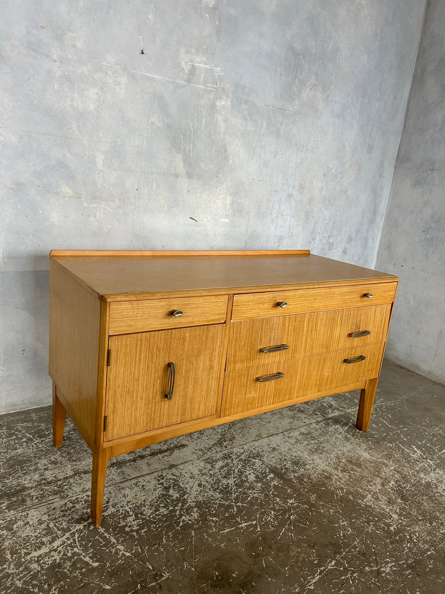 Mid Century Remploy Chest of Drawers / Sideboard | Vintage Oak Veneer Cabinet