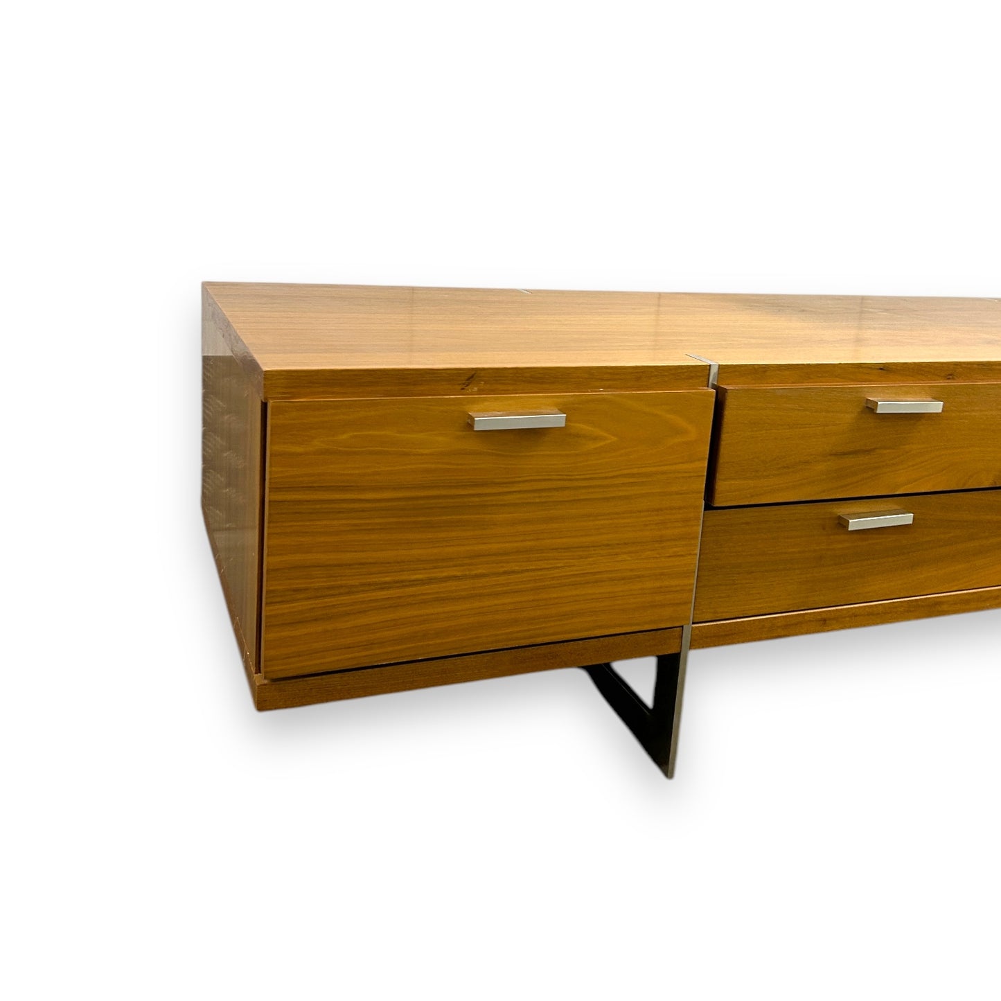 Mid Century Walnut and Chrome Sideboard