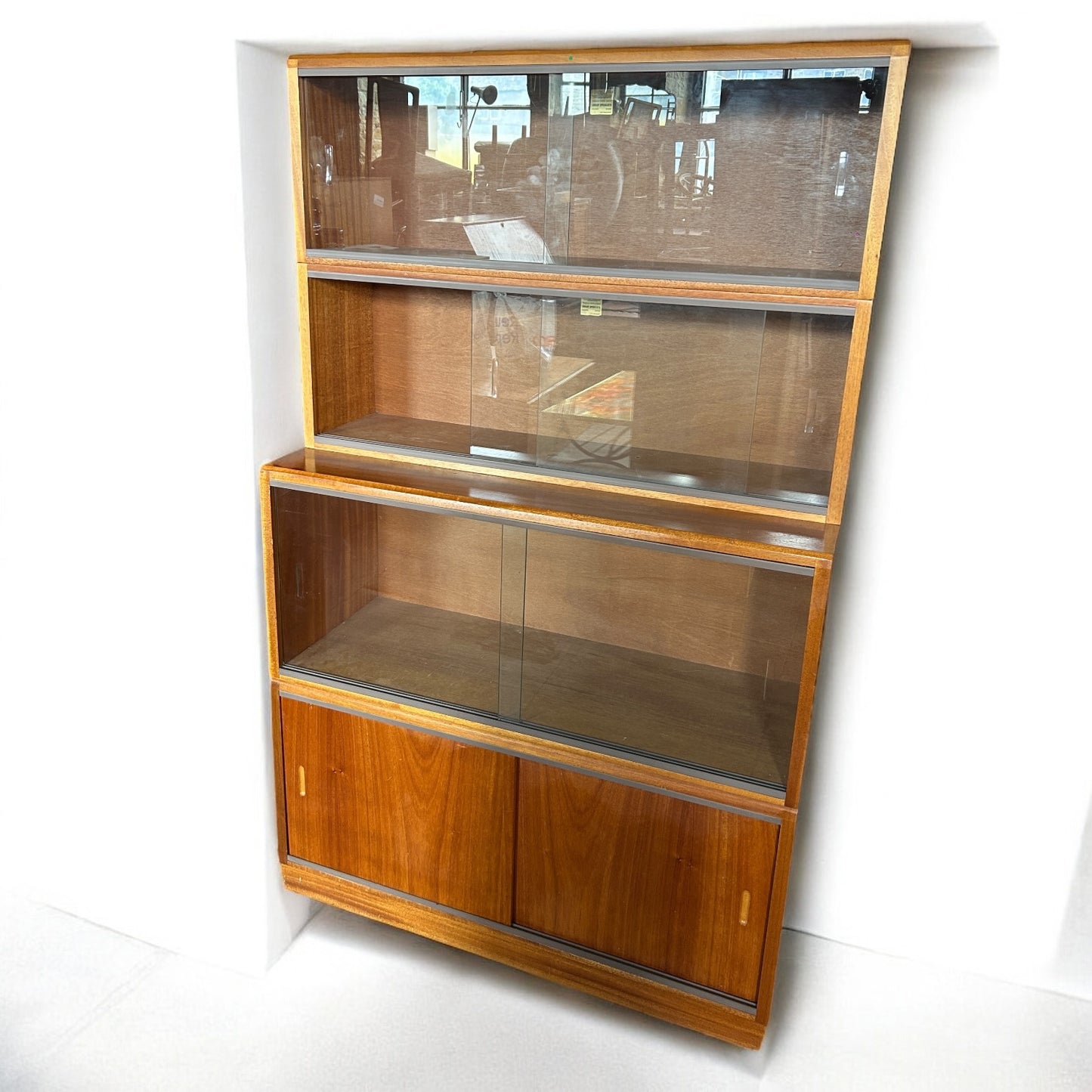 Mid Century Modern Simplex Stackable Bookcase Storage Cabinet