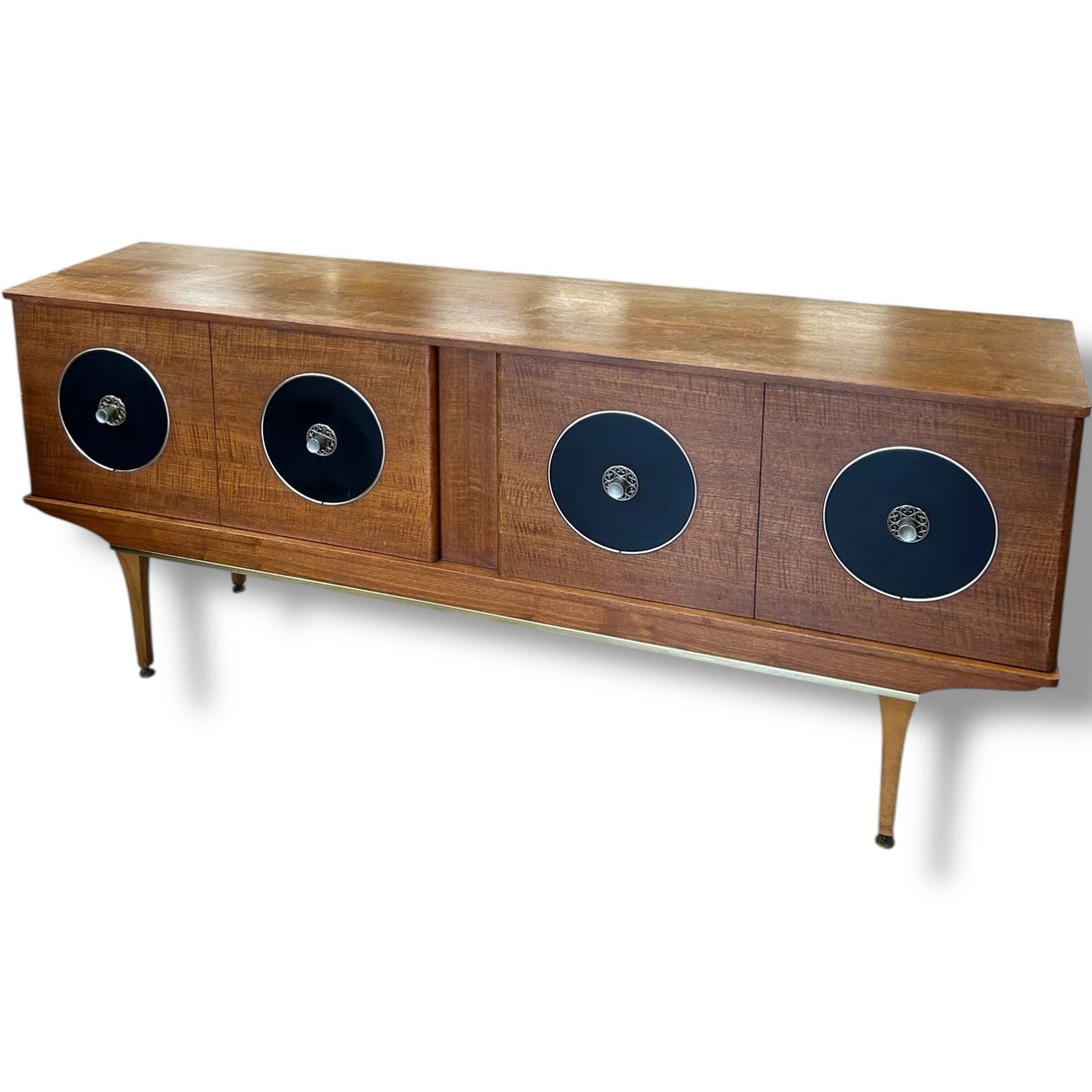 Stonehill Mid-Century Sideboard | 1960s British Teak Credenza with Atomic Handles
