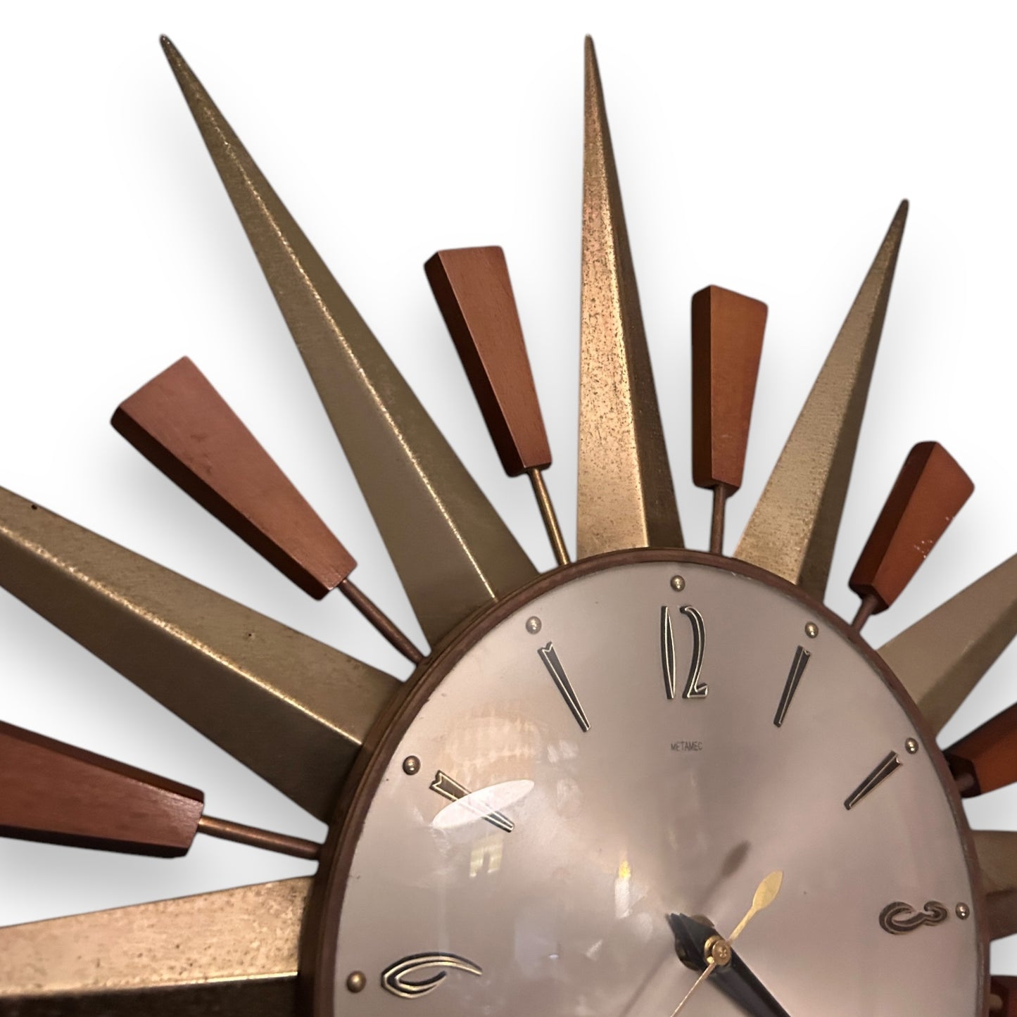 Mid century Metamec sunburst wall clock
