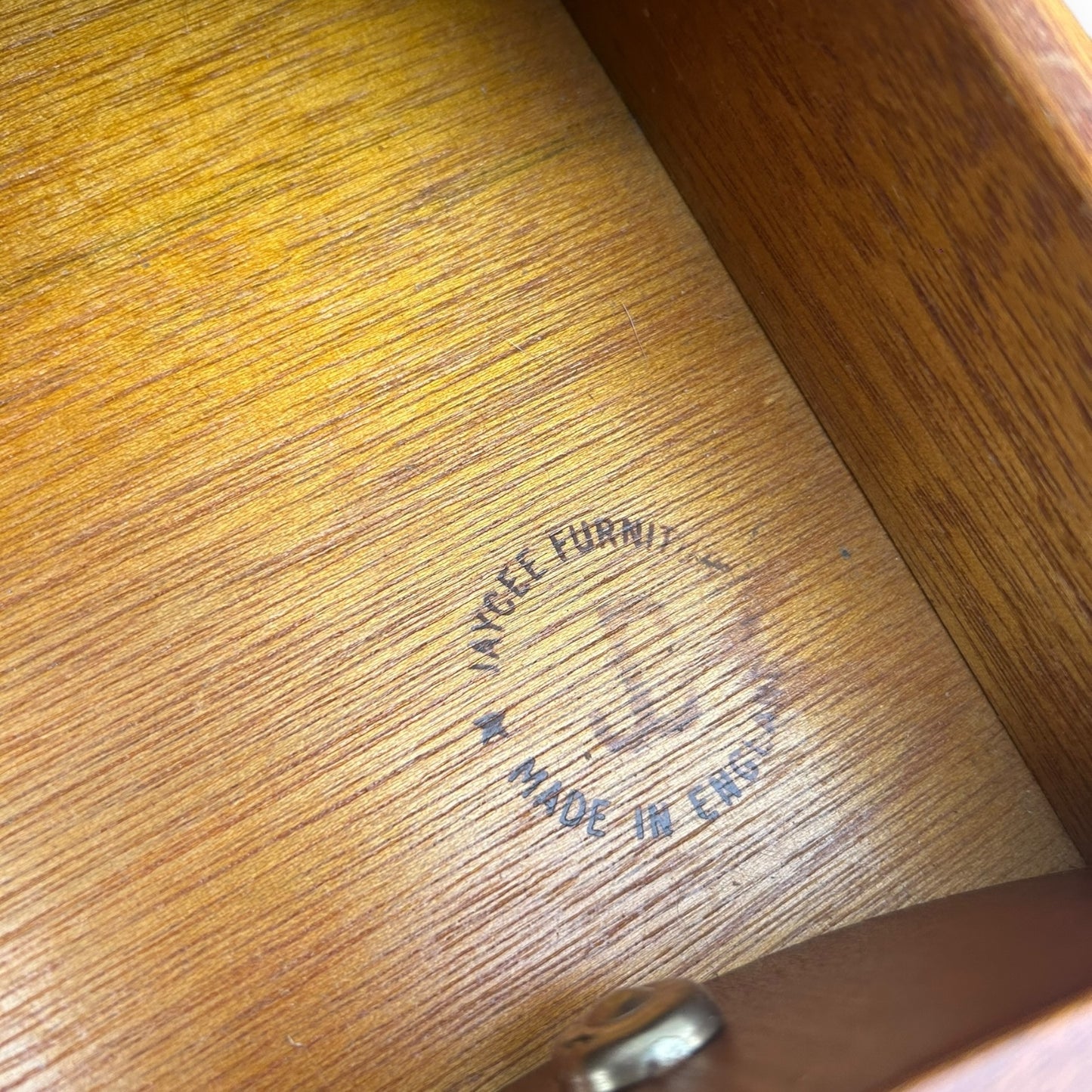 Mid century Jaycee furniture burr wood writing desk