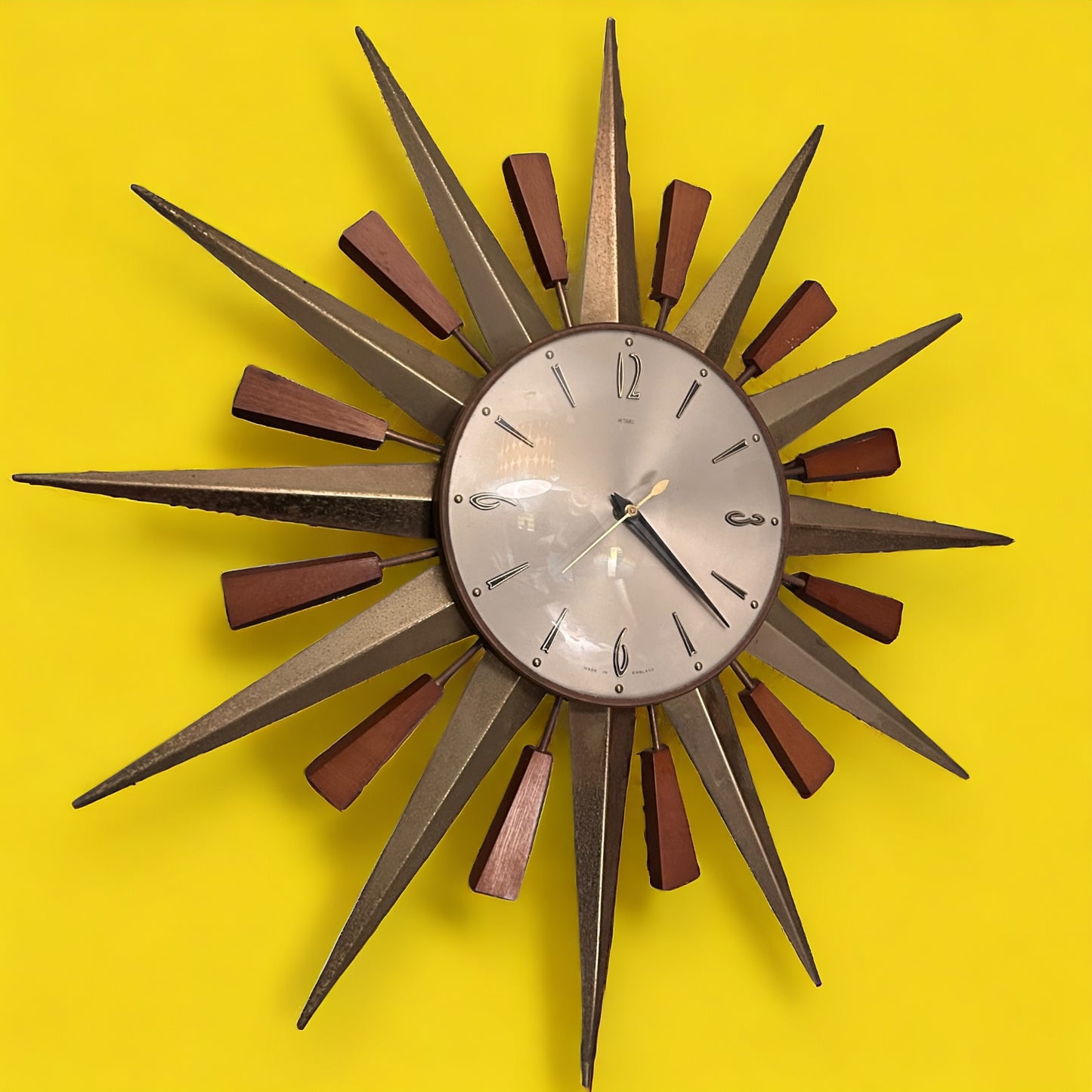 Mid century Metamec sunburst wall clock