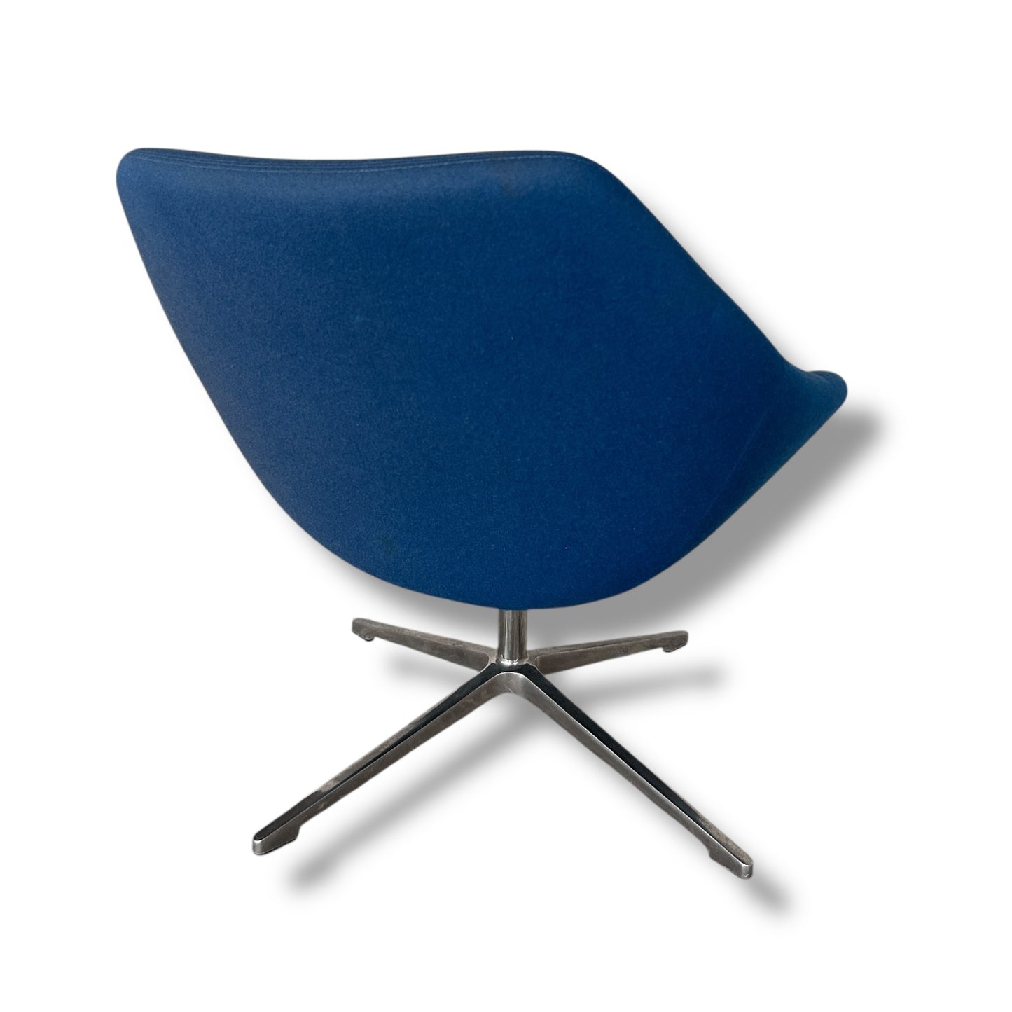 Mid Century Style Blue Fabric Swivel Office Chair