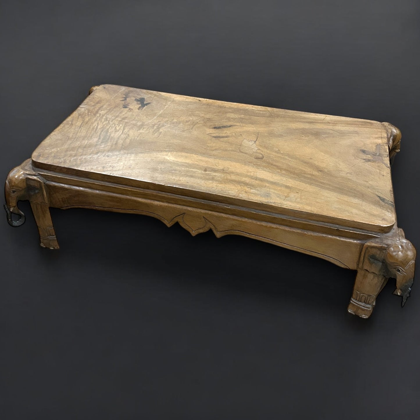 vintage 1970s oak wood elephant coffee table