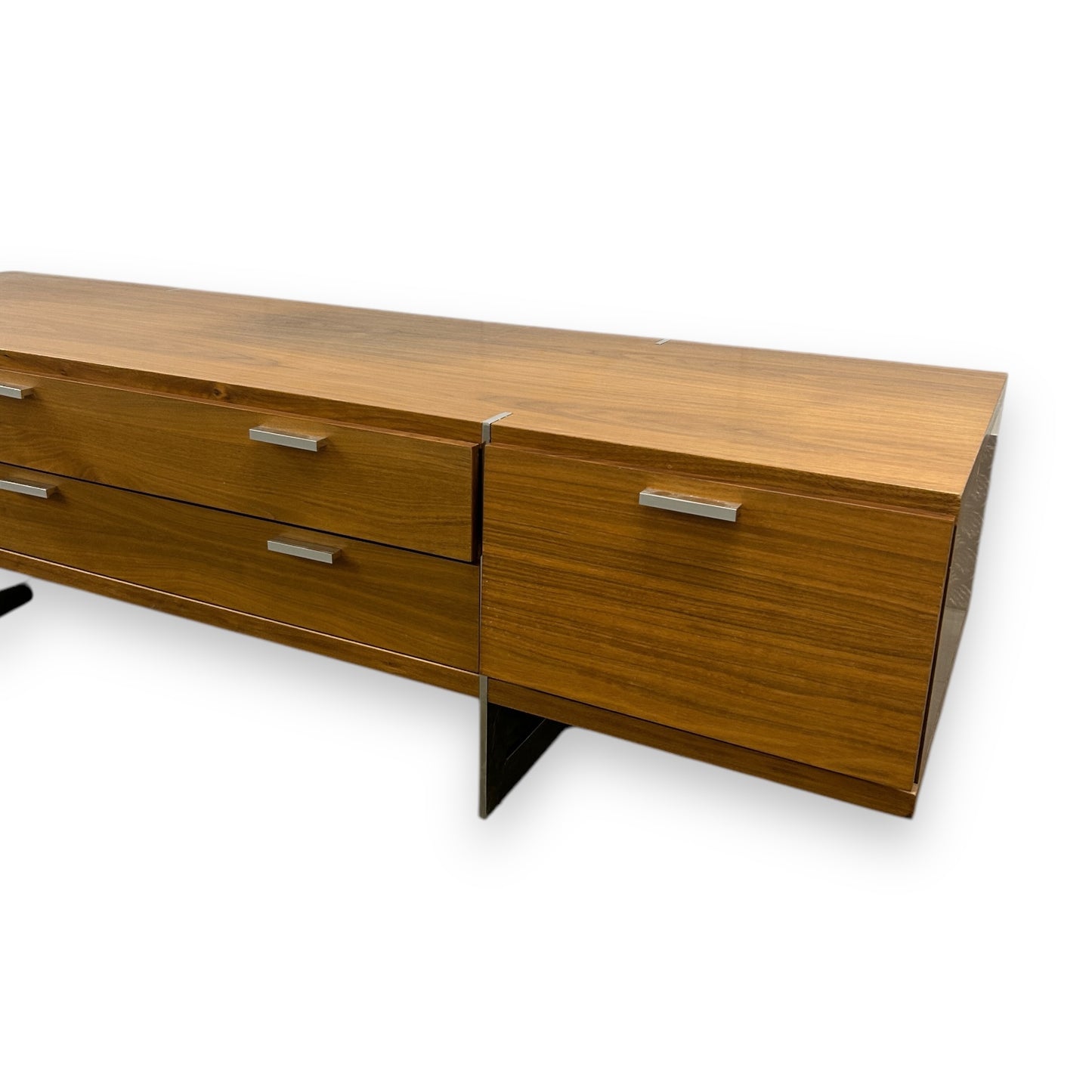 Mid Century Walnut and Chrome Sideboard