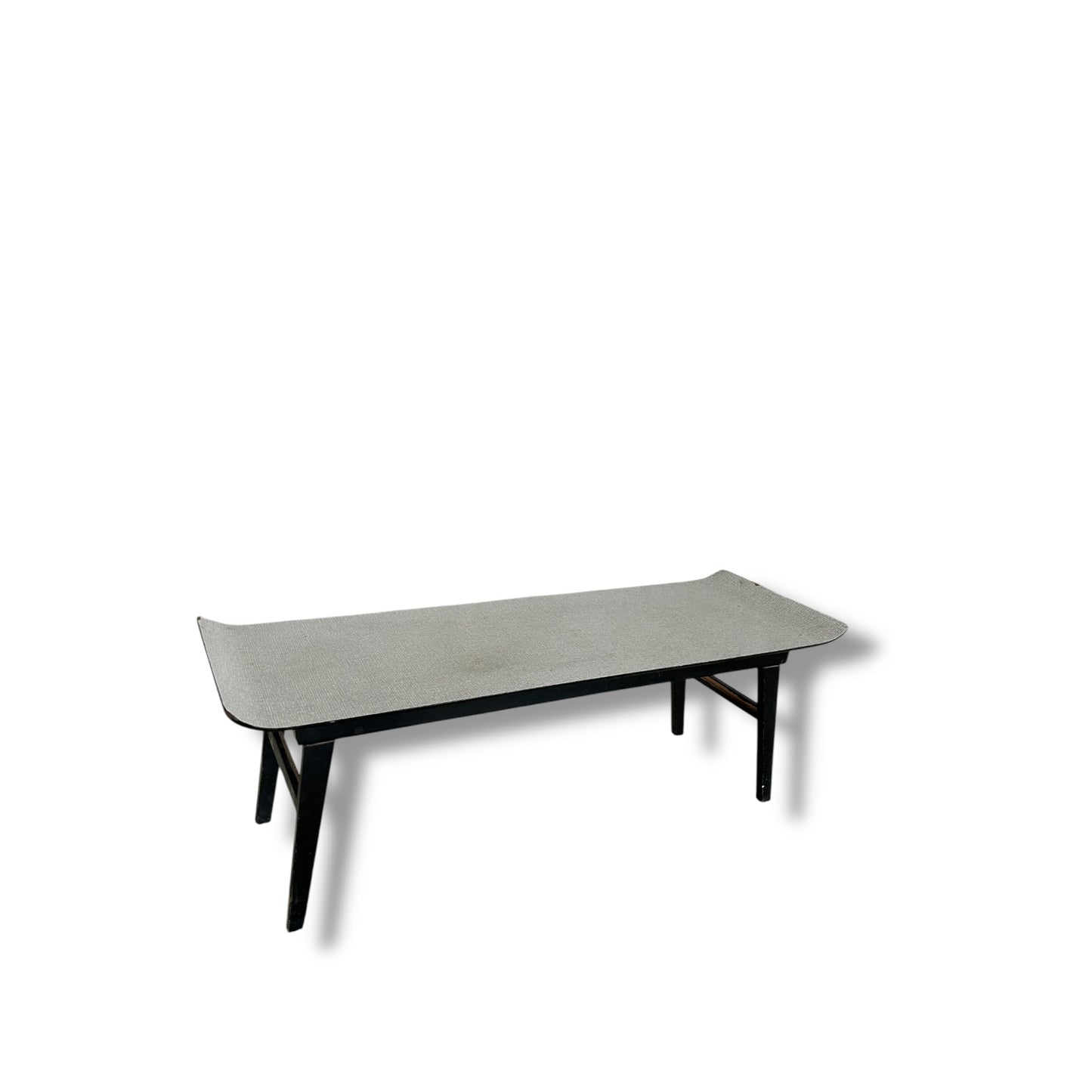 Mid Century Modern White Formica Surfboard Pagoda Coffee Table