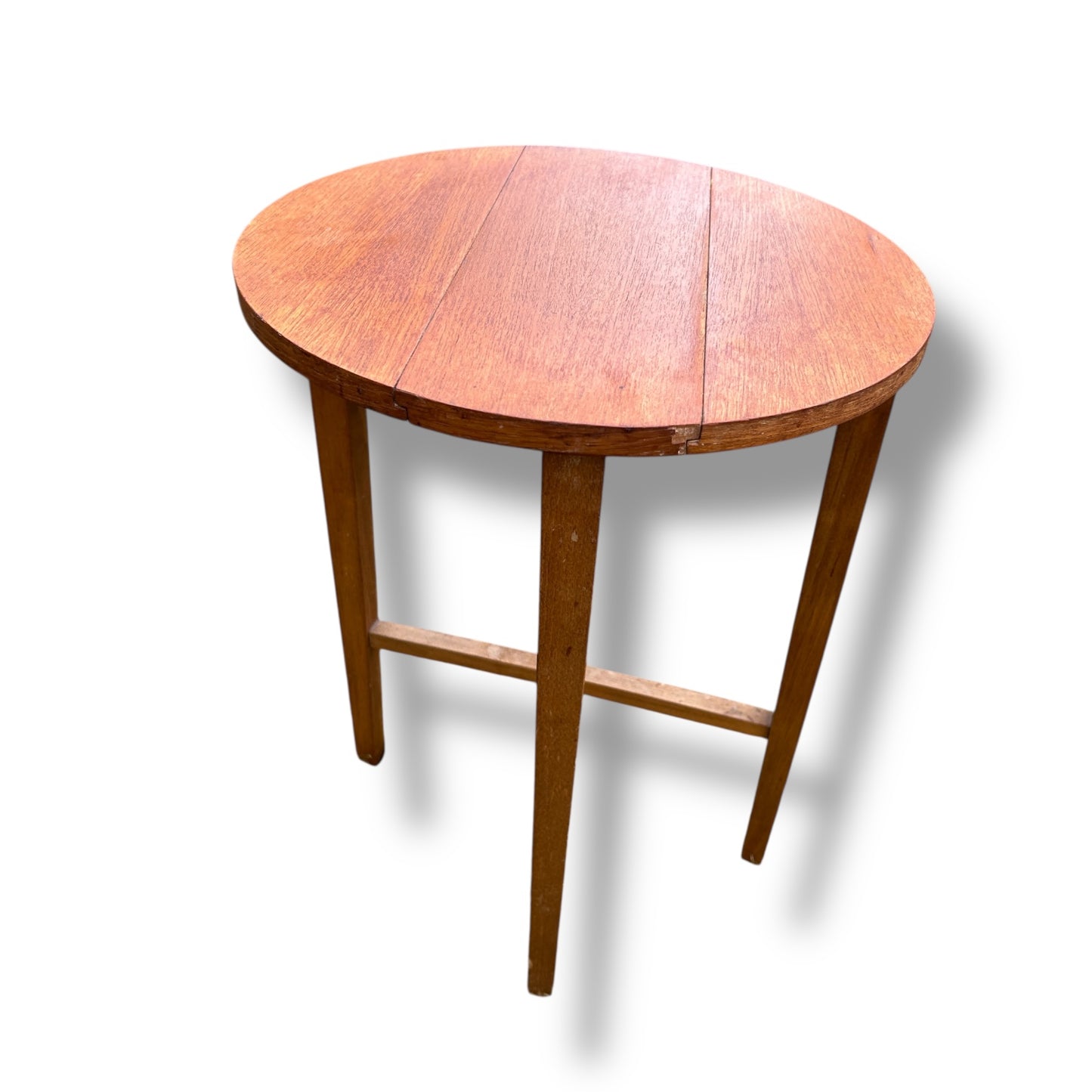 Mid Century Teak Wood Folding Stool Table