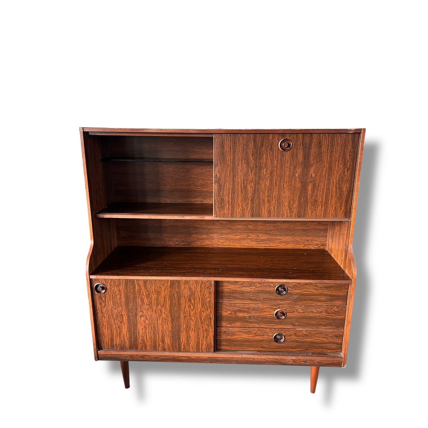 Mid Century Modern Rosewood High Sideboard Drinks Cabinet by Schreiber