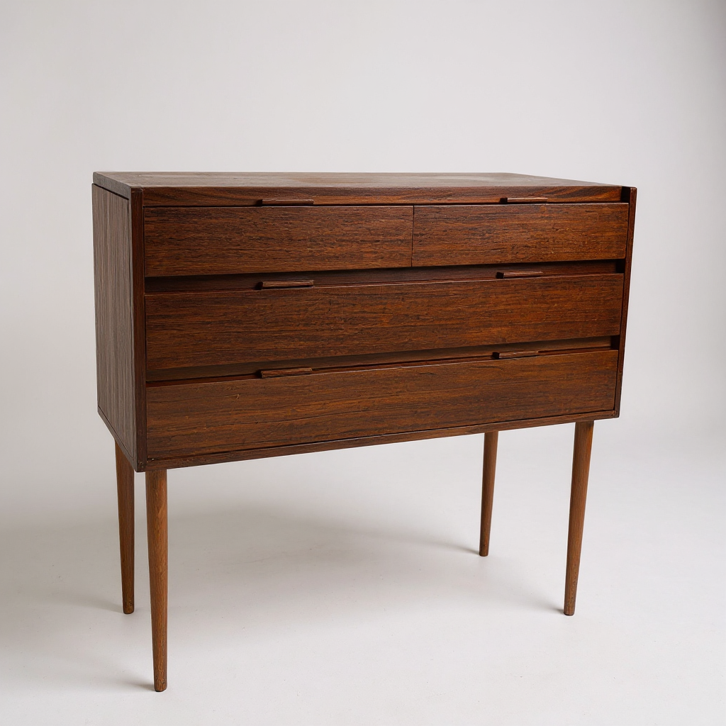 Mid Century Crafting Chest of Drawers | Vintage Teak Bedroom Storage | Retro 1960s Tallboy