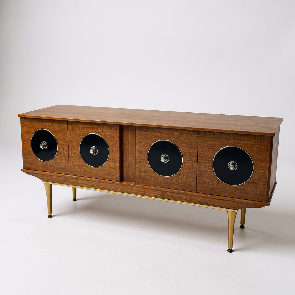 Stonehill Mid-Century Sideboard | 1960s British Teak Credenza with Atomic Handles