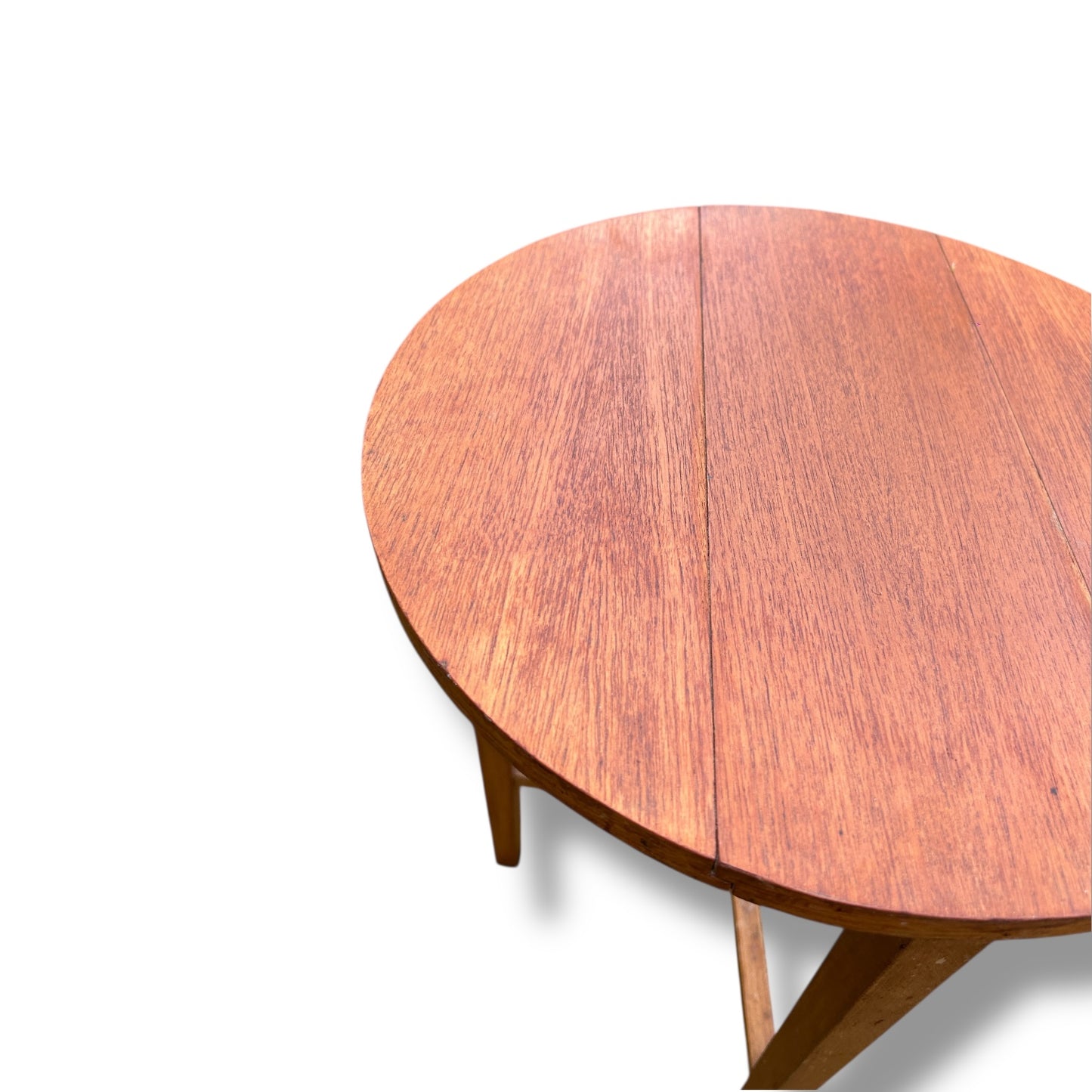 Mid Century Teak Wood Folding Stool Table