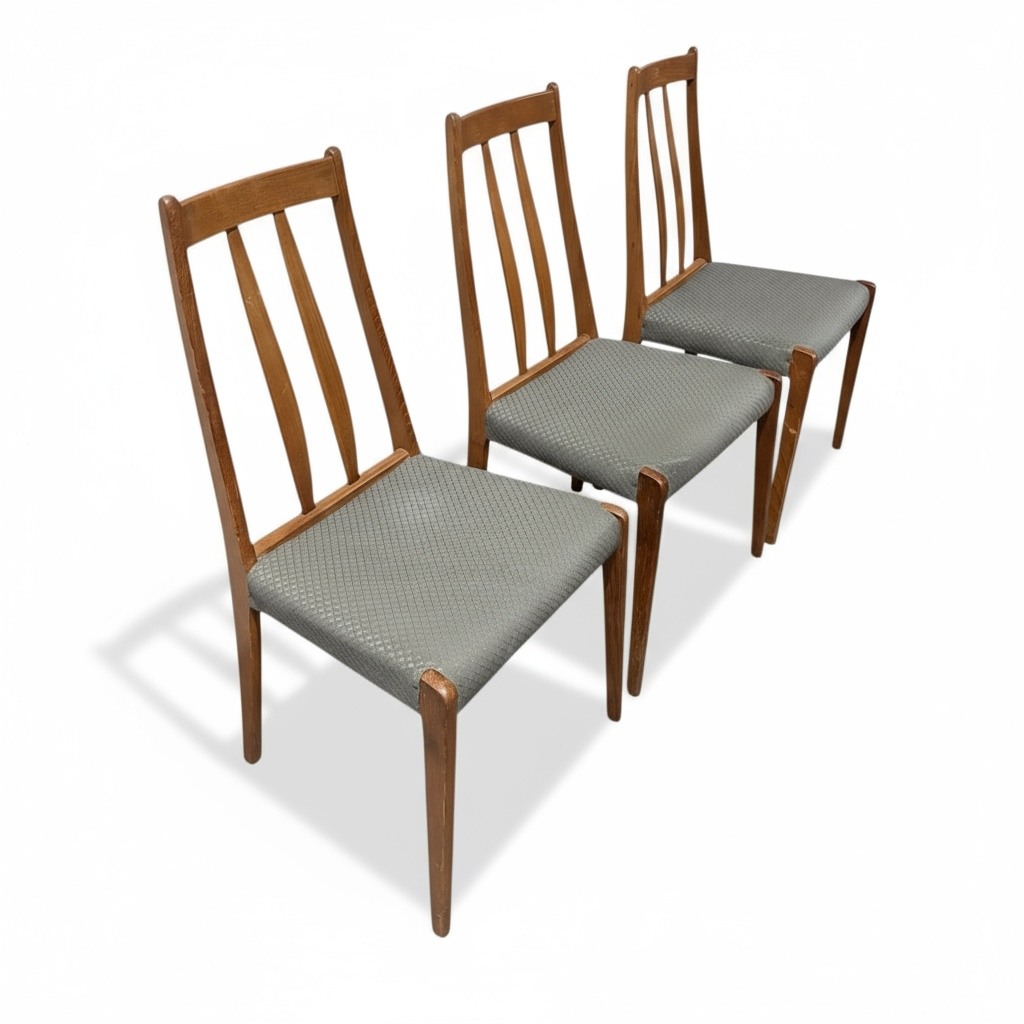 Set of 3 Danish Teak Dining Chairs by Drylund | Mid Century Modern Dining Chairs