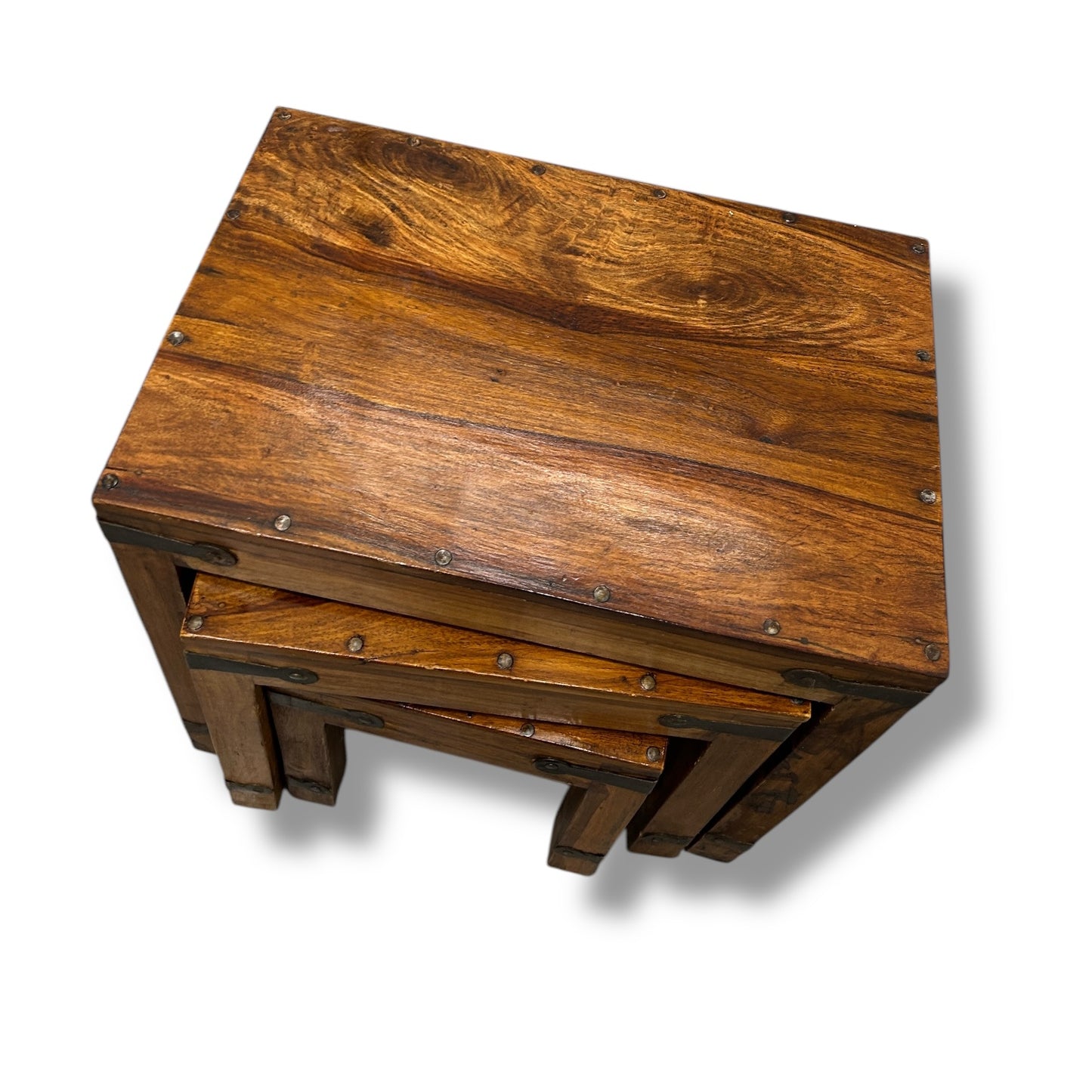 Vintage Indian wood nest of tables