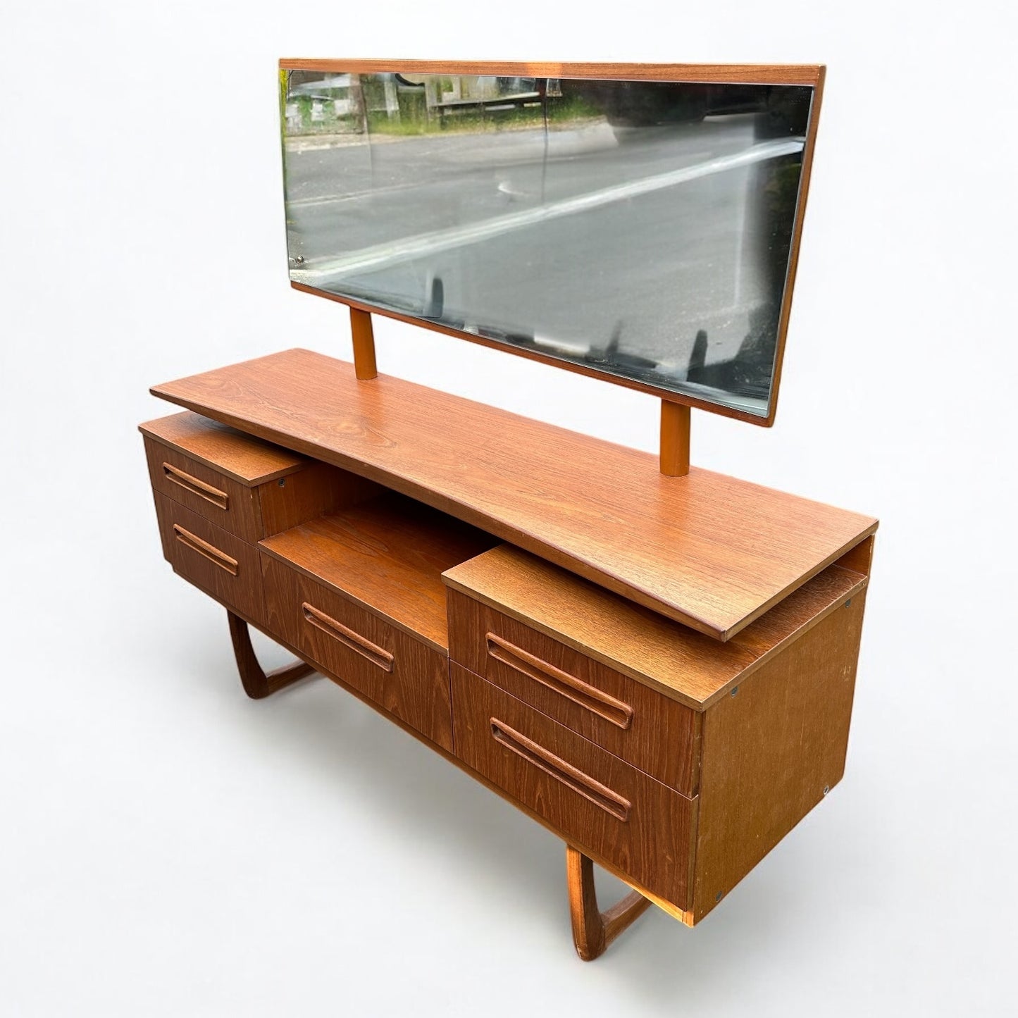 Mid Century Albro Teak Wood Vanity Dressing Table