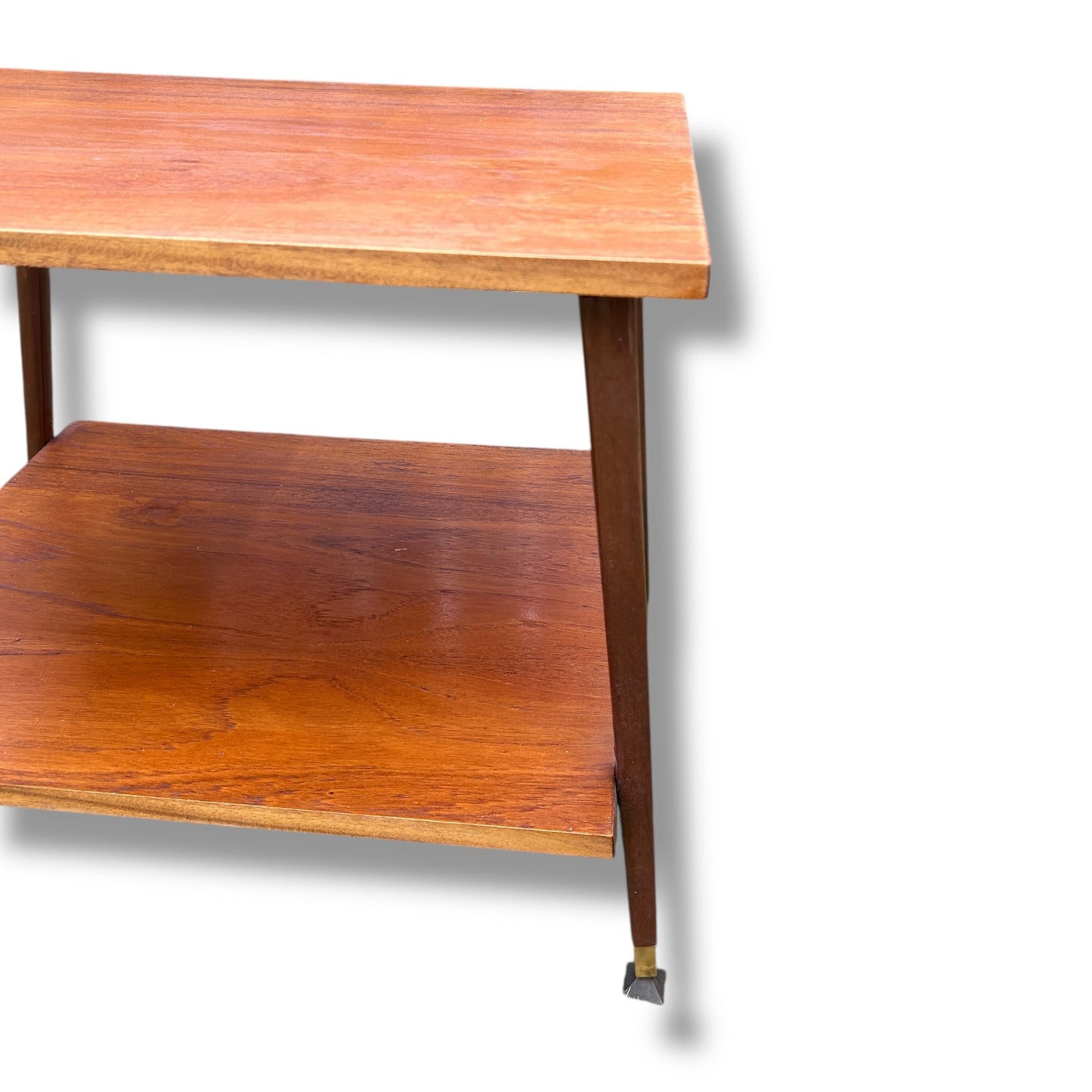 Mid Century Teak Two Tier Side Table