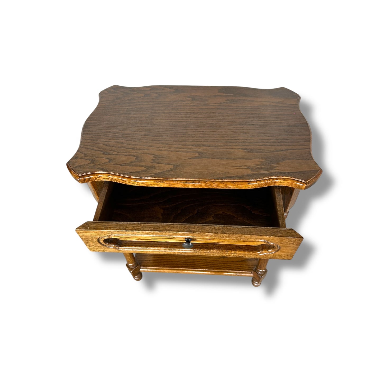 Antique Oak Arts & Crafts Bedside Table – Solid Wood Side Cabinet with Timeless Character