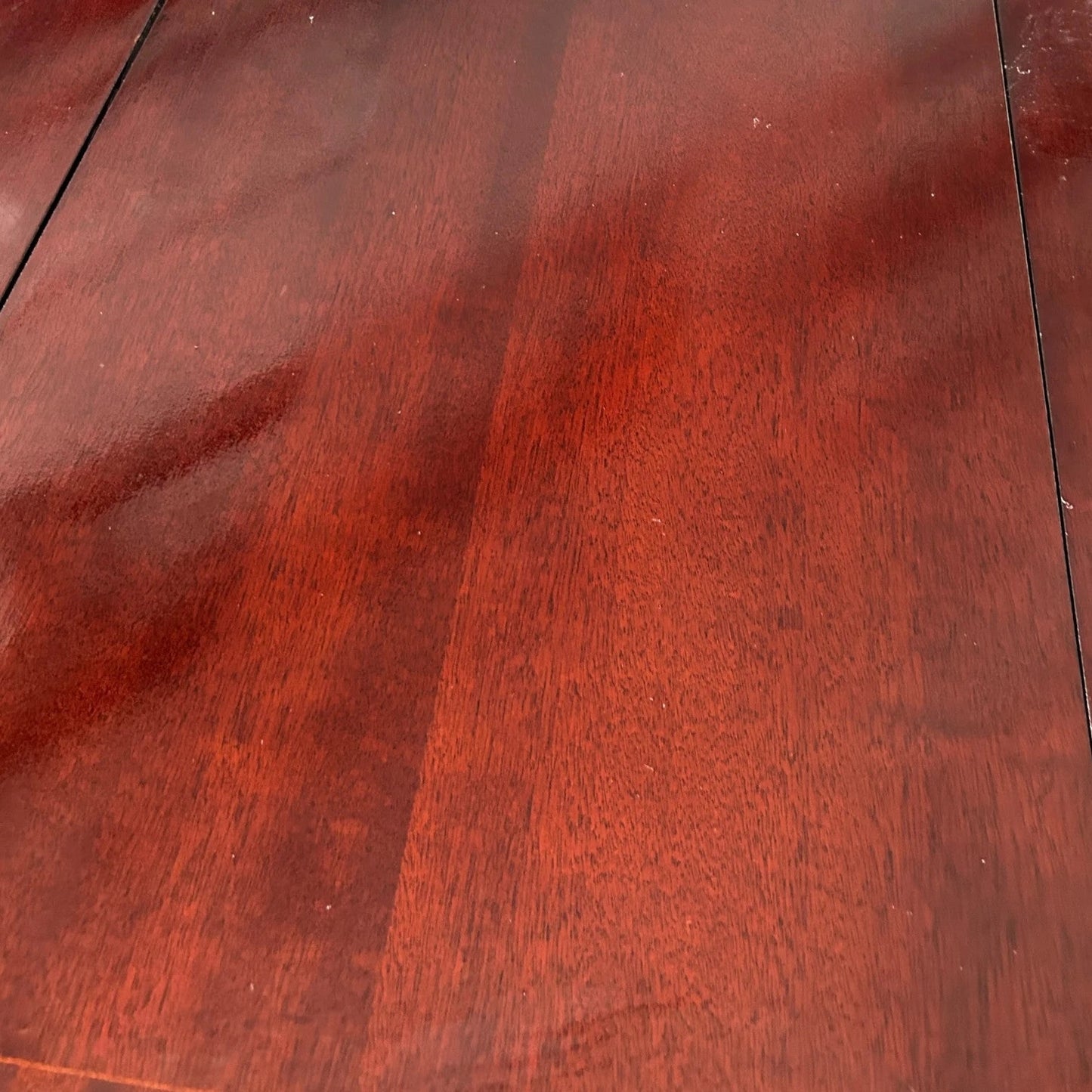 Mid Century McIntosh Mahogany Twin Pillar Extendable Dining Table