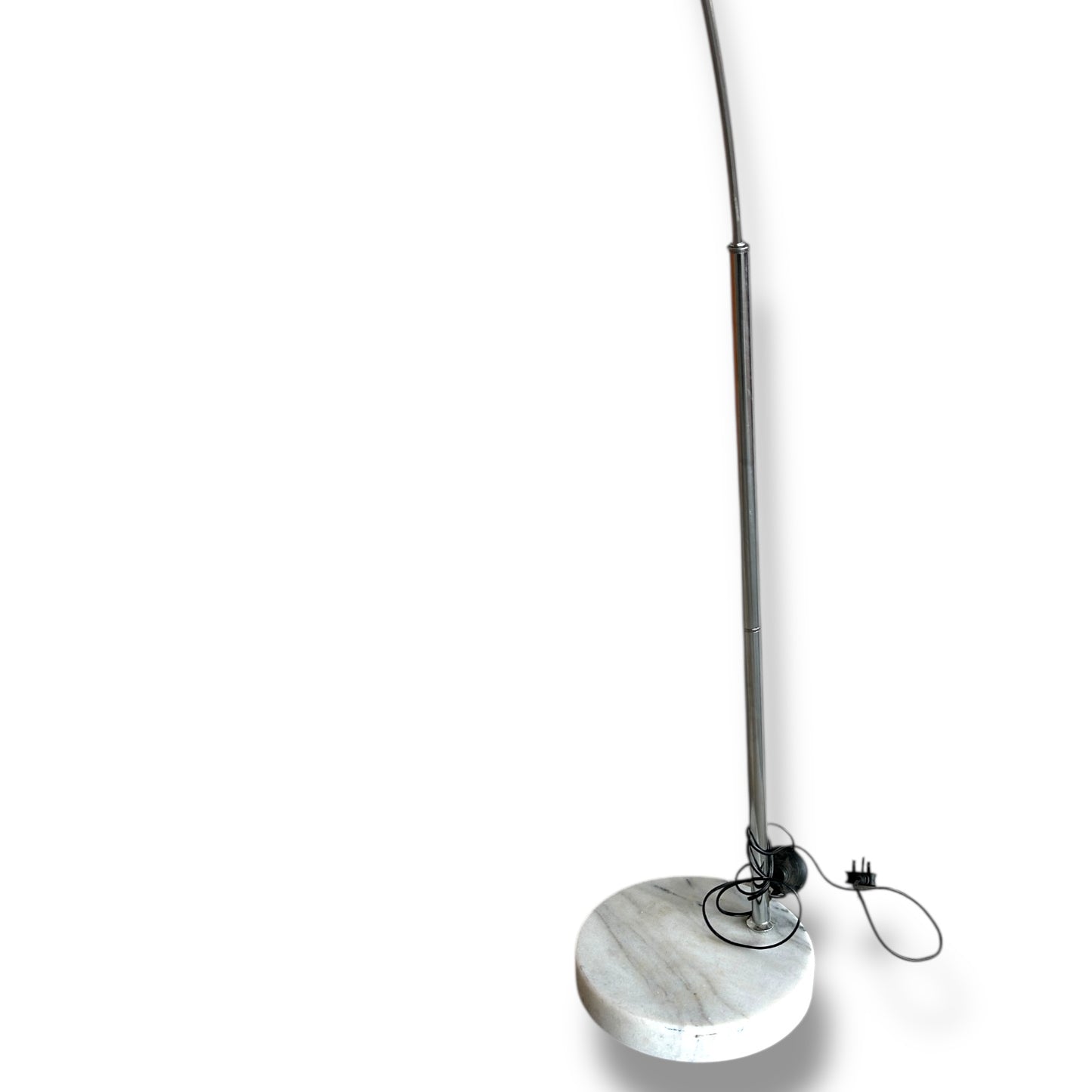 Mid Century Modern Chrome Arc Floor Lamp with Marble Base