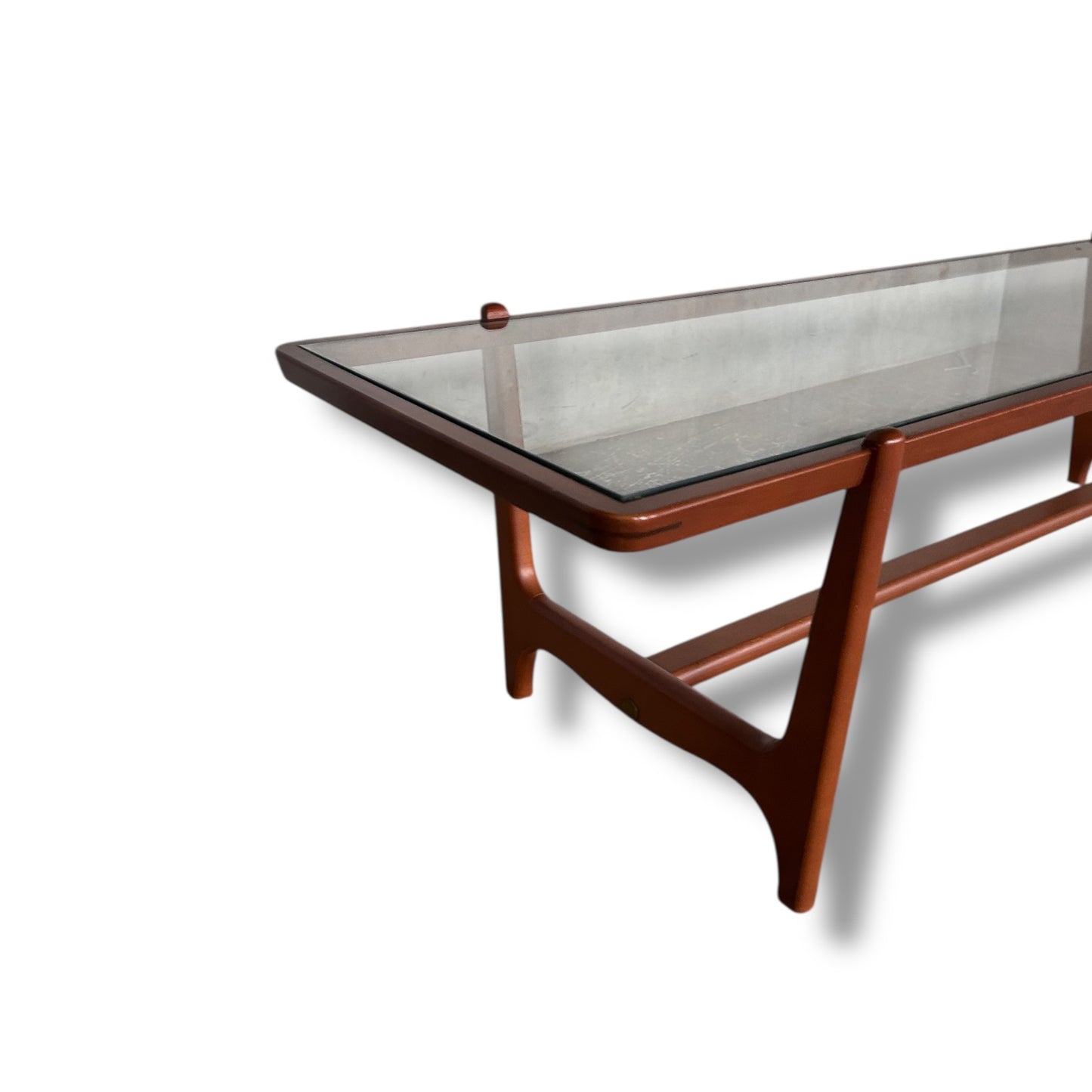Mid Century Modern Danish Teak & Glass 'Skeleton' Coffee Table