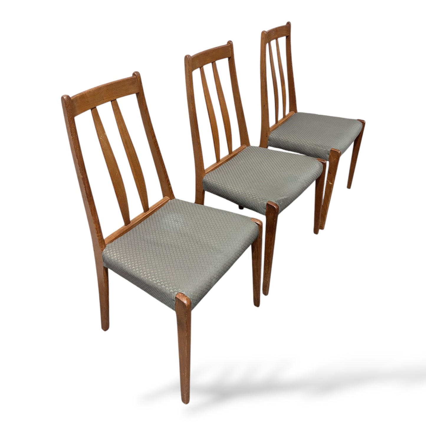 Set of 3 Danish Teak Dining Chairs by Drylund | Mid Century Modern Dining Chairs