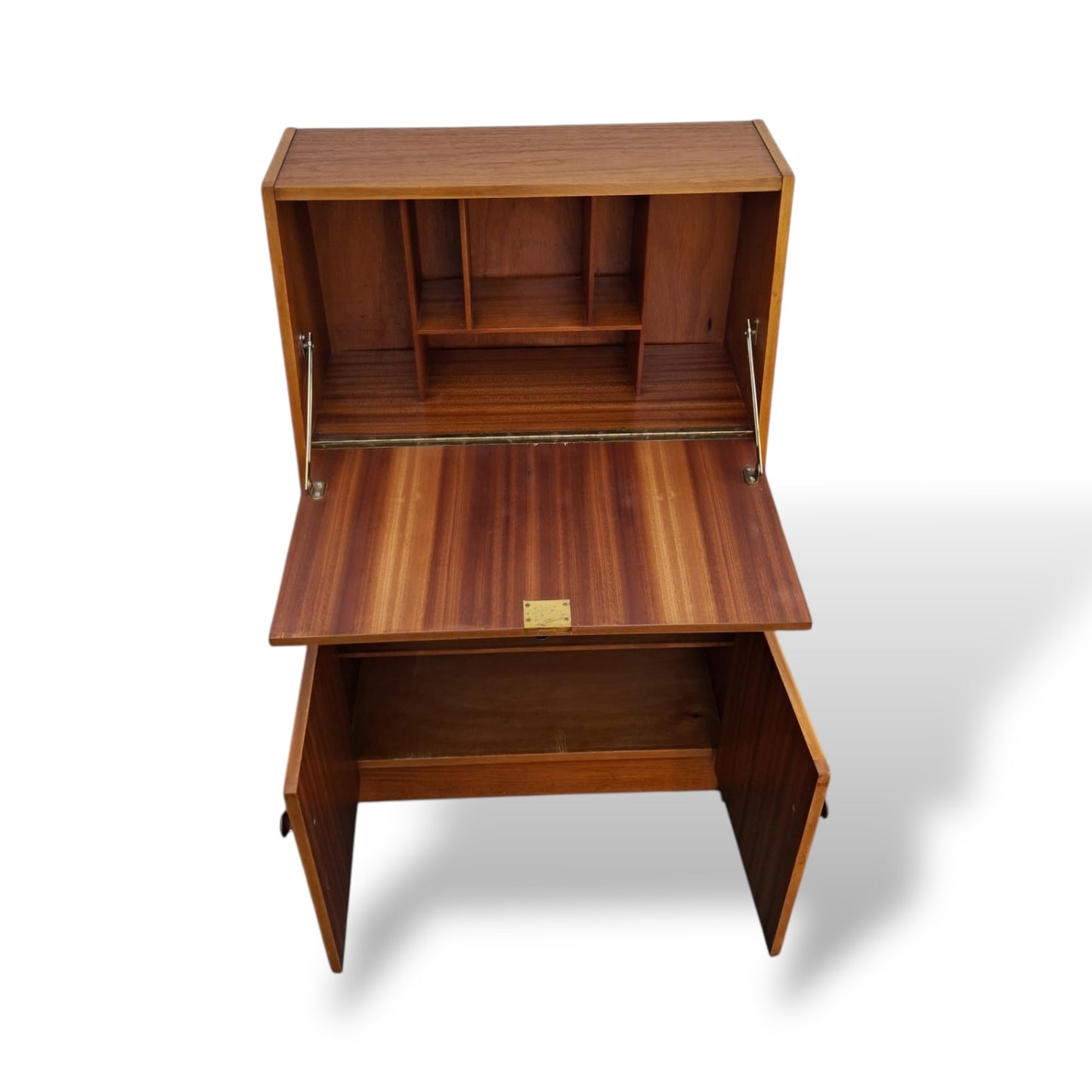 Mid Century Remploy Teak Writing Bureau / Compact Fall Front Desk