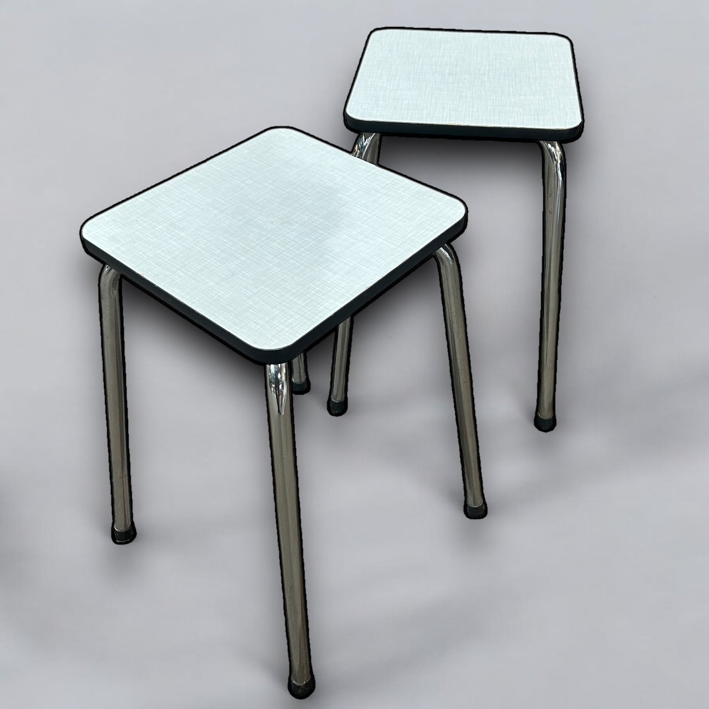 Mid Century White Formica Bar Stools