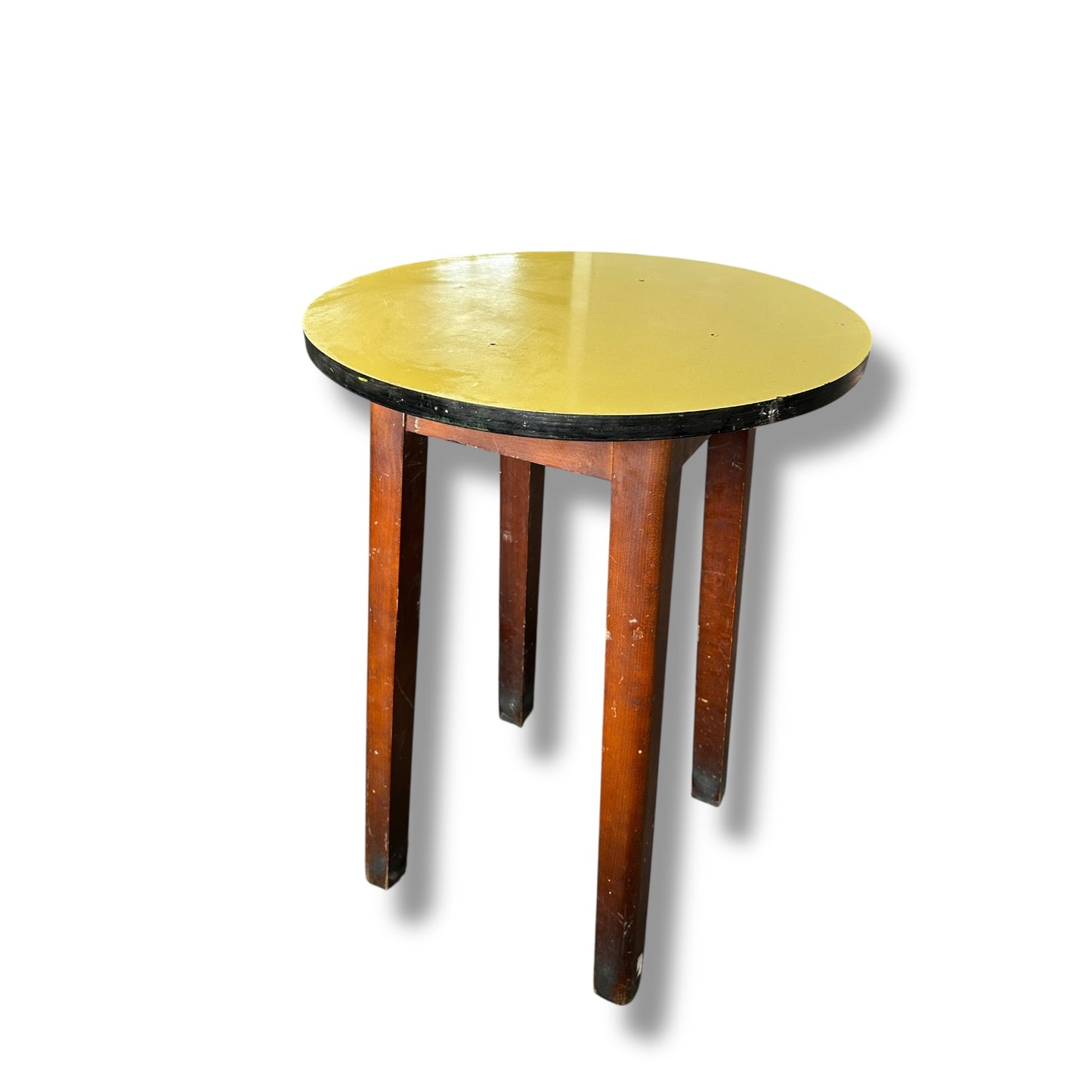 Mid Century Modern Yellow Formica Bar Stool Table