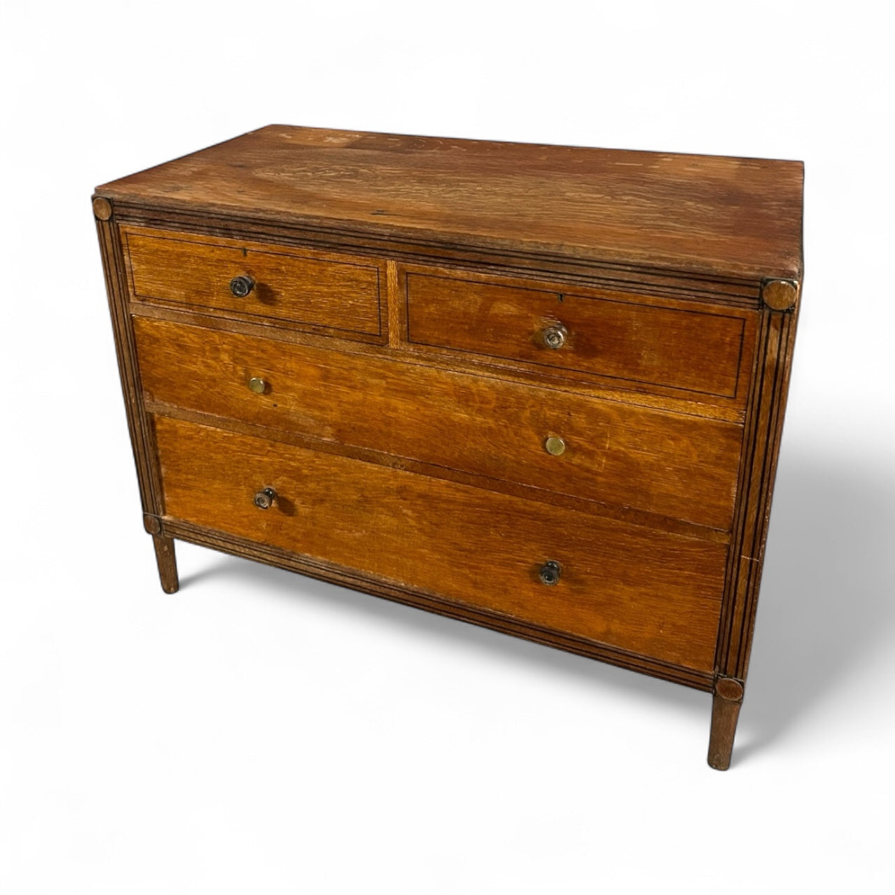 Art Deco Chest of Drawers – Vintage Tallboy Dresser Oak Wood