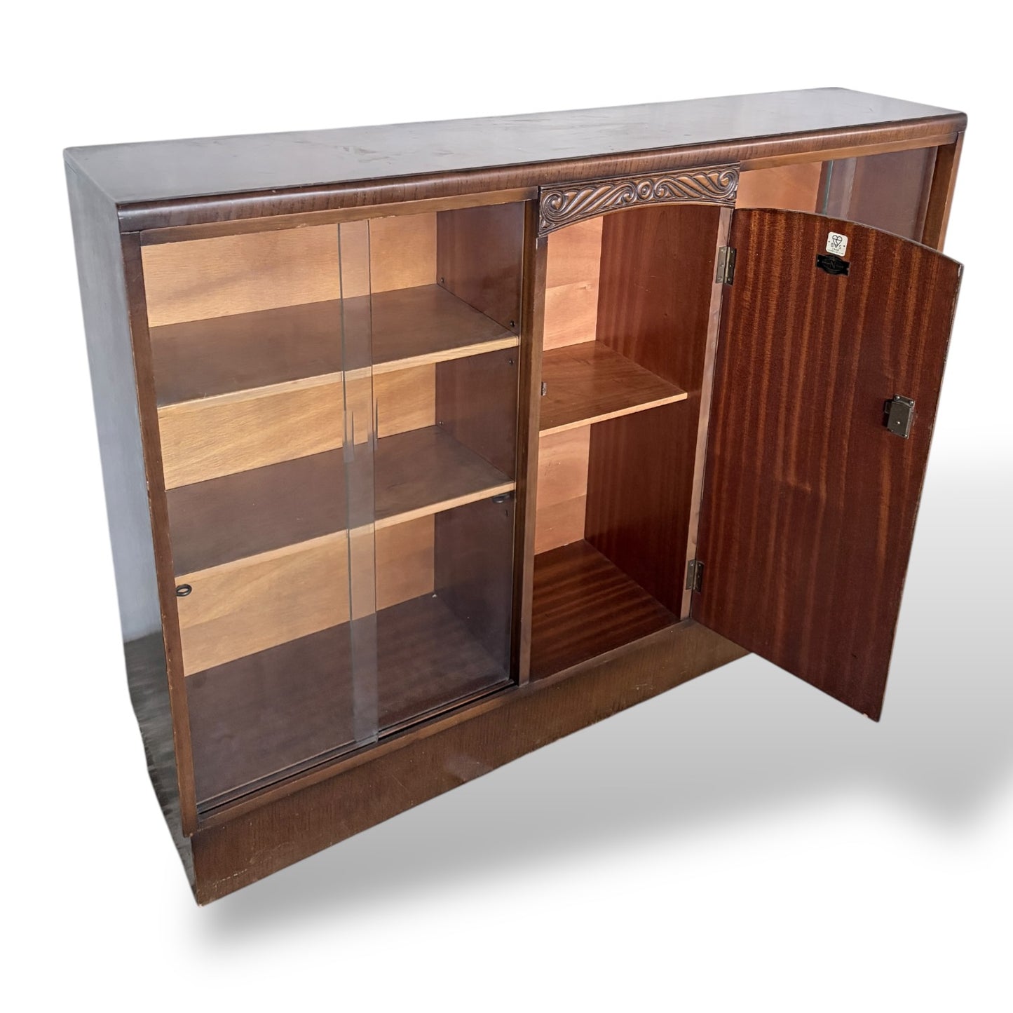 Vintage Arts and Crafts Nathan Oak Display Cabinet
