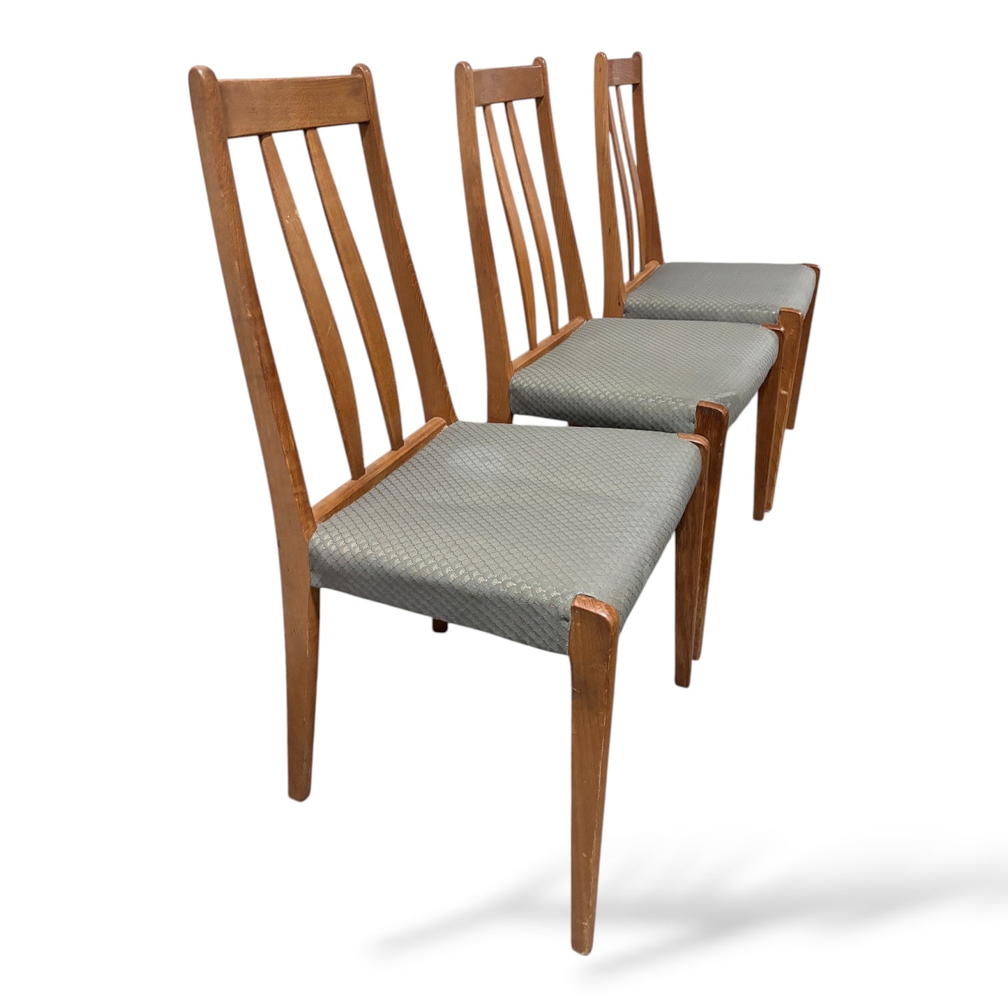 Set of 3 Danish Teak Dining Chairs by Drylund | Mid Century Modern Dining Chairs