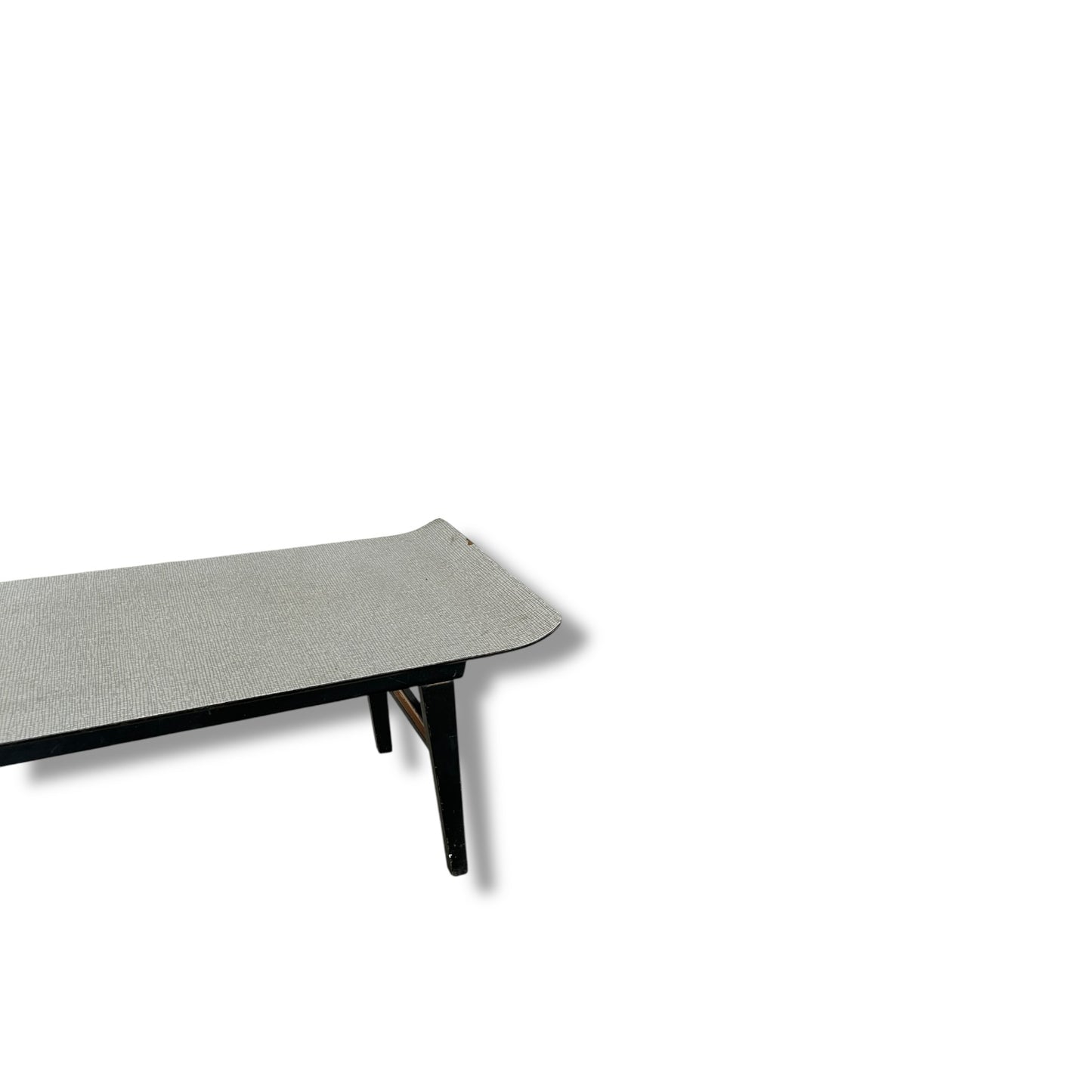Mid Century Modern White Formica Surfboard Pagoda Coffee Table
