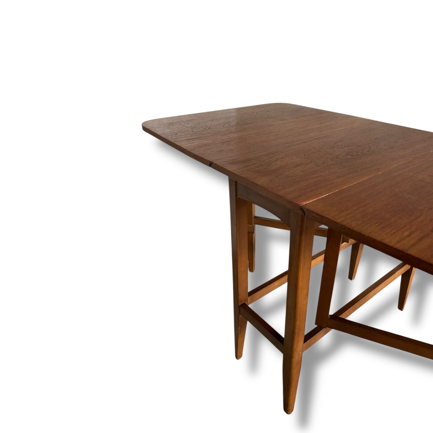 Mid Century Modern Macintosh Teak Extending Drop Leaf Table