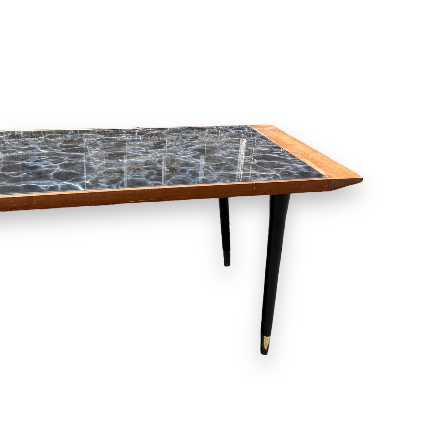 Mid Century Teak and Marble Coffee Table