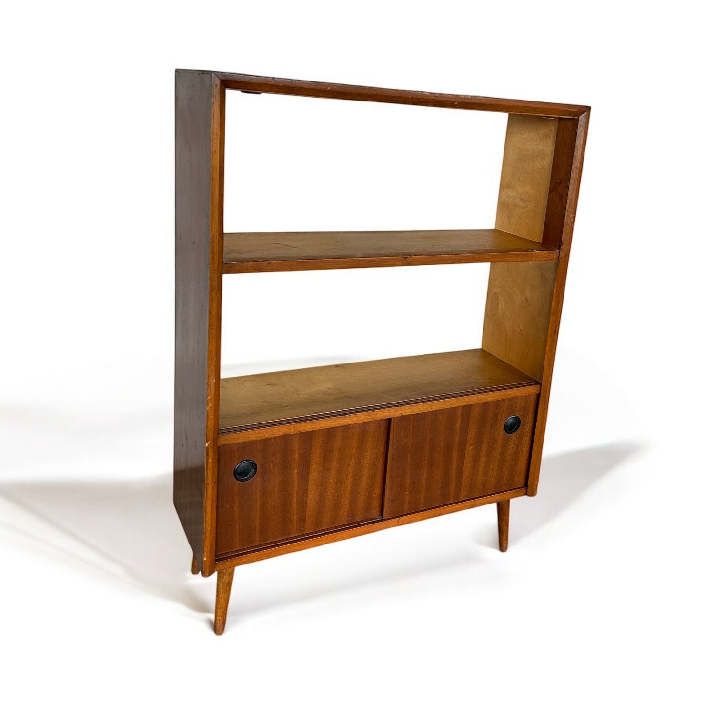 Mid Century Teak Wood Bookcase Cabinet