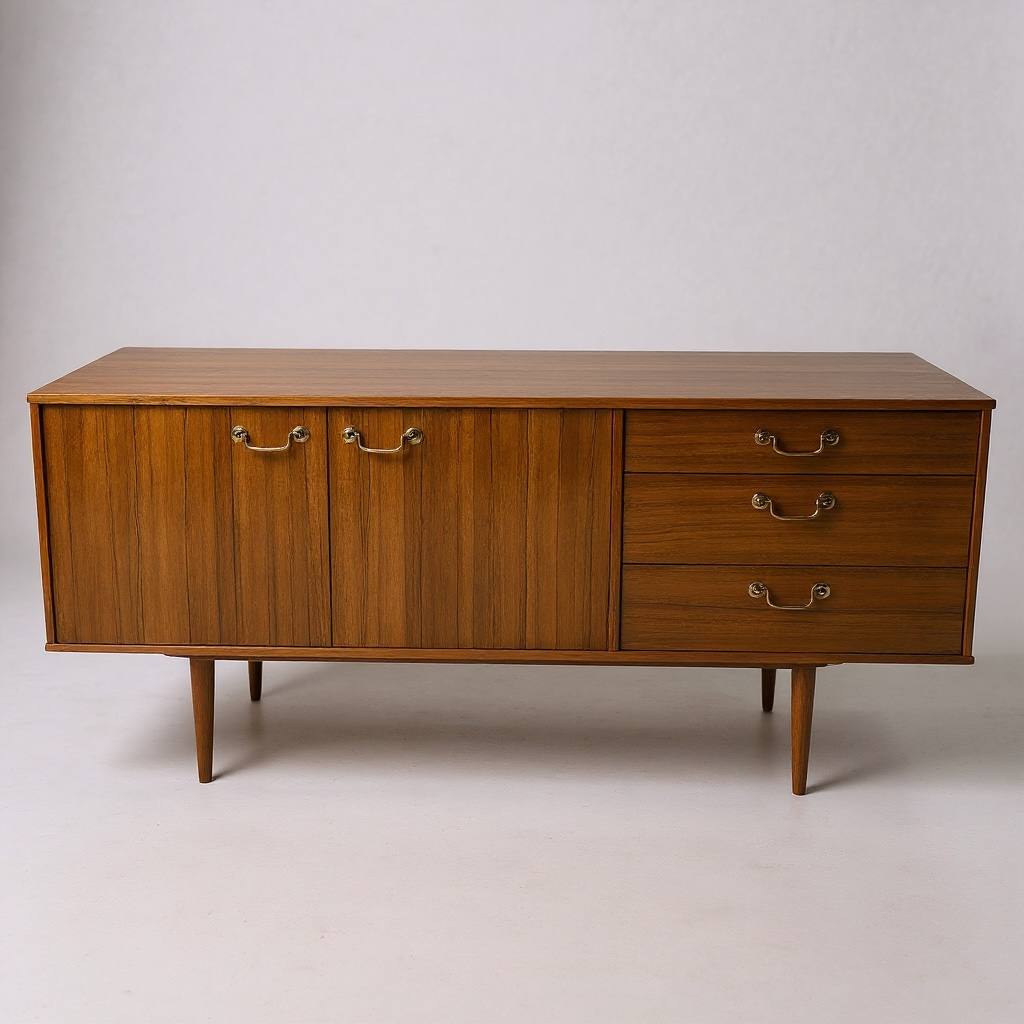 Morris of Glasgow Mid Century Walnut Sideboard – Vintage Credenza