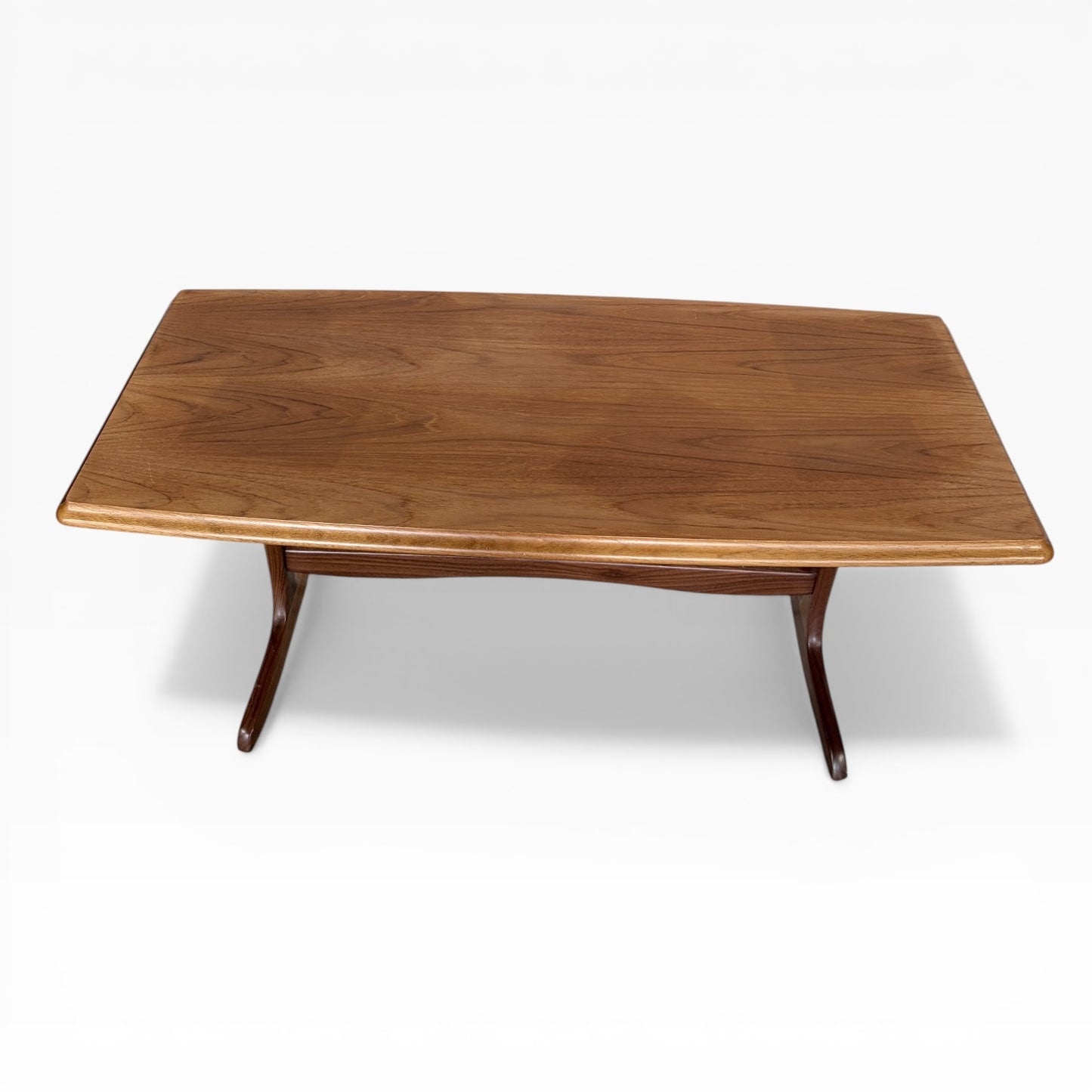 Mid Century Nathan Teak Curved Coffee Table