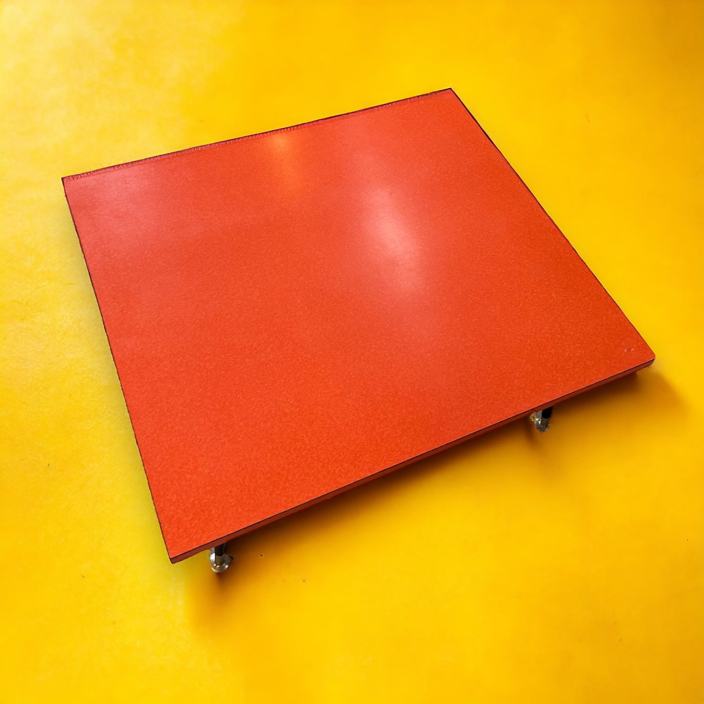 mid century orange Formica low table