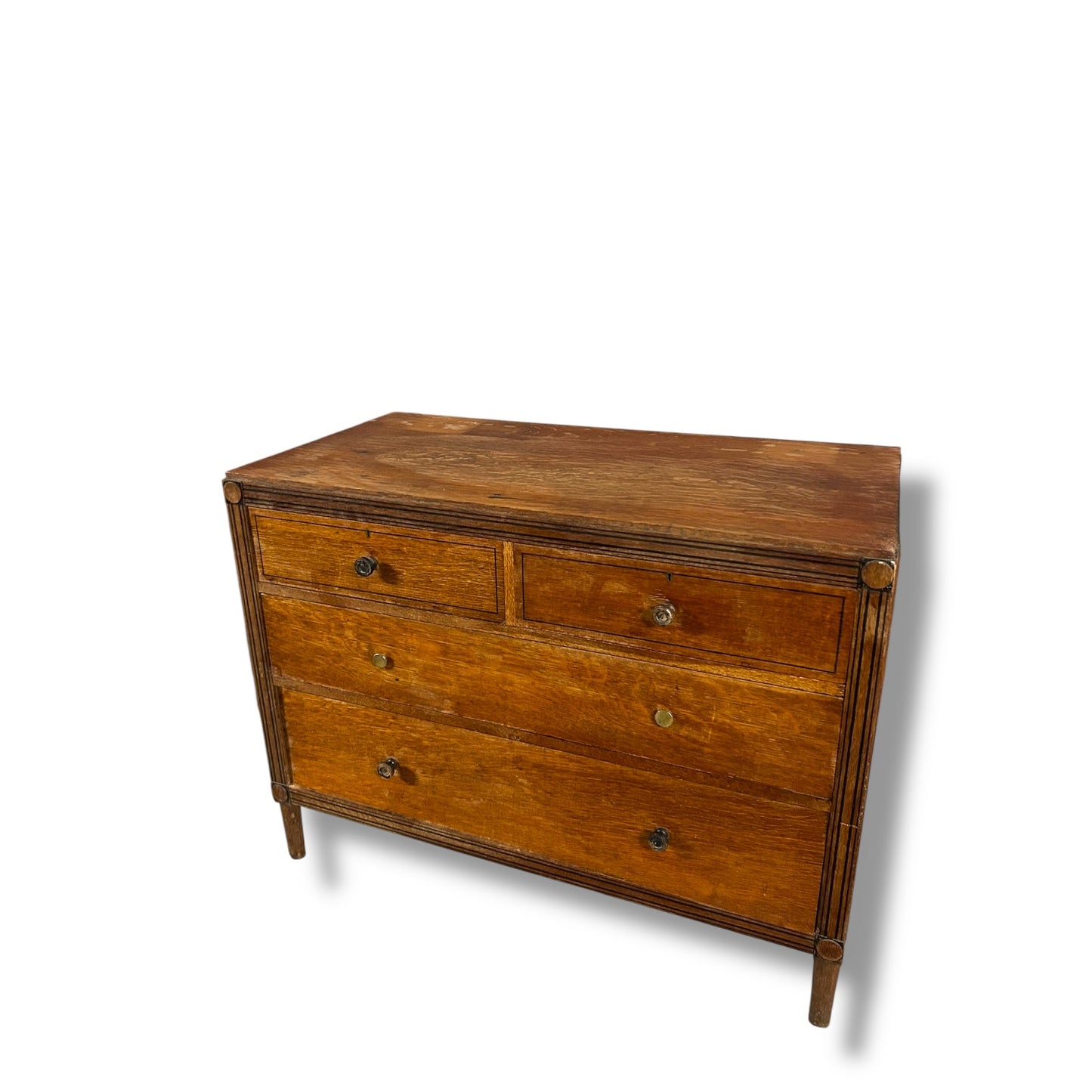 Art Deco Chest of Drawers – Vintage Tallboy Dresser Oak Wood