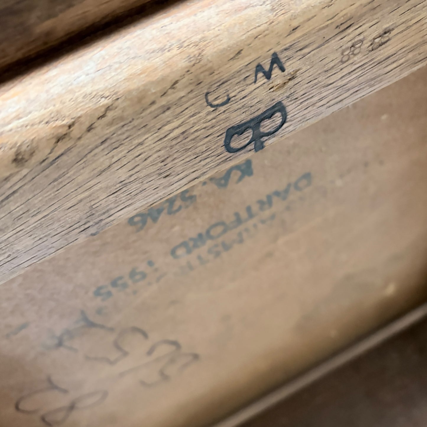 1950s Oak & Leather Military Compact Desk — view 7